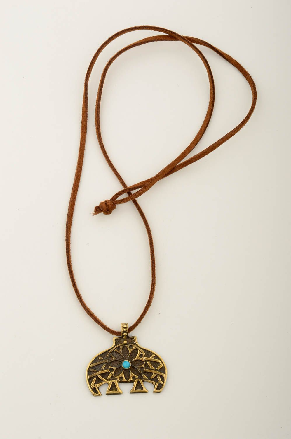 Украшение ручной работы украшение из бронзы кулон на шею на шнурке красивый фото 3