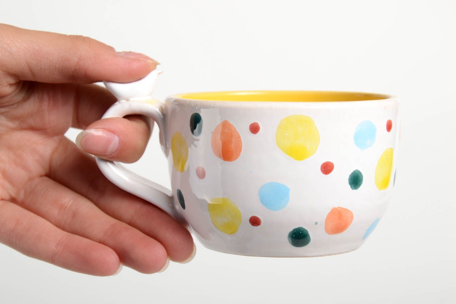 Чайная чашка хэнд мейд керамическая чашка с узором необычная посуда для чая фото 2