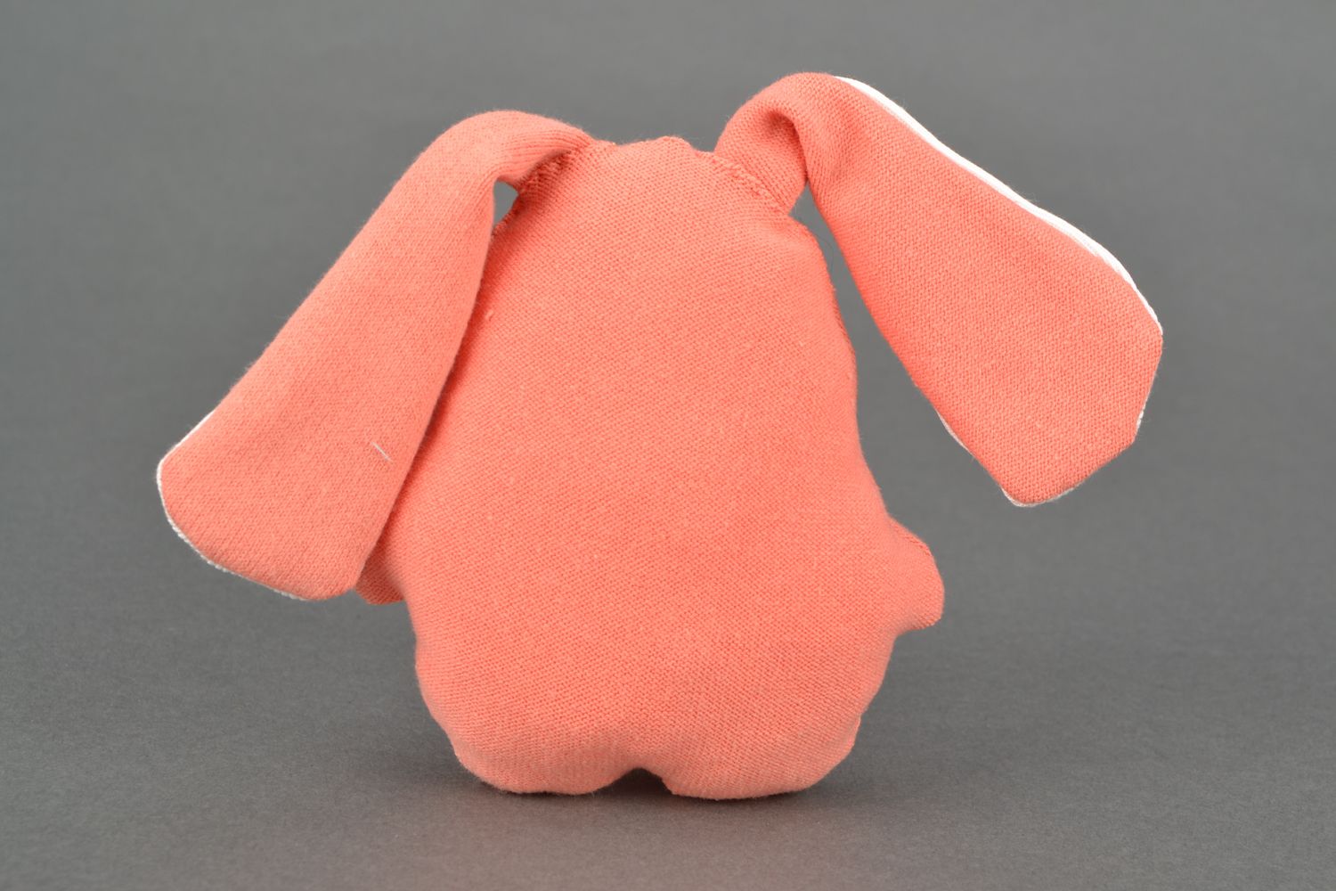 Handmade Kuscheltier Puppe Hase aus Stoff in Rosa foto 4