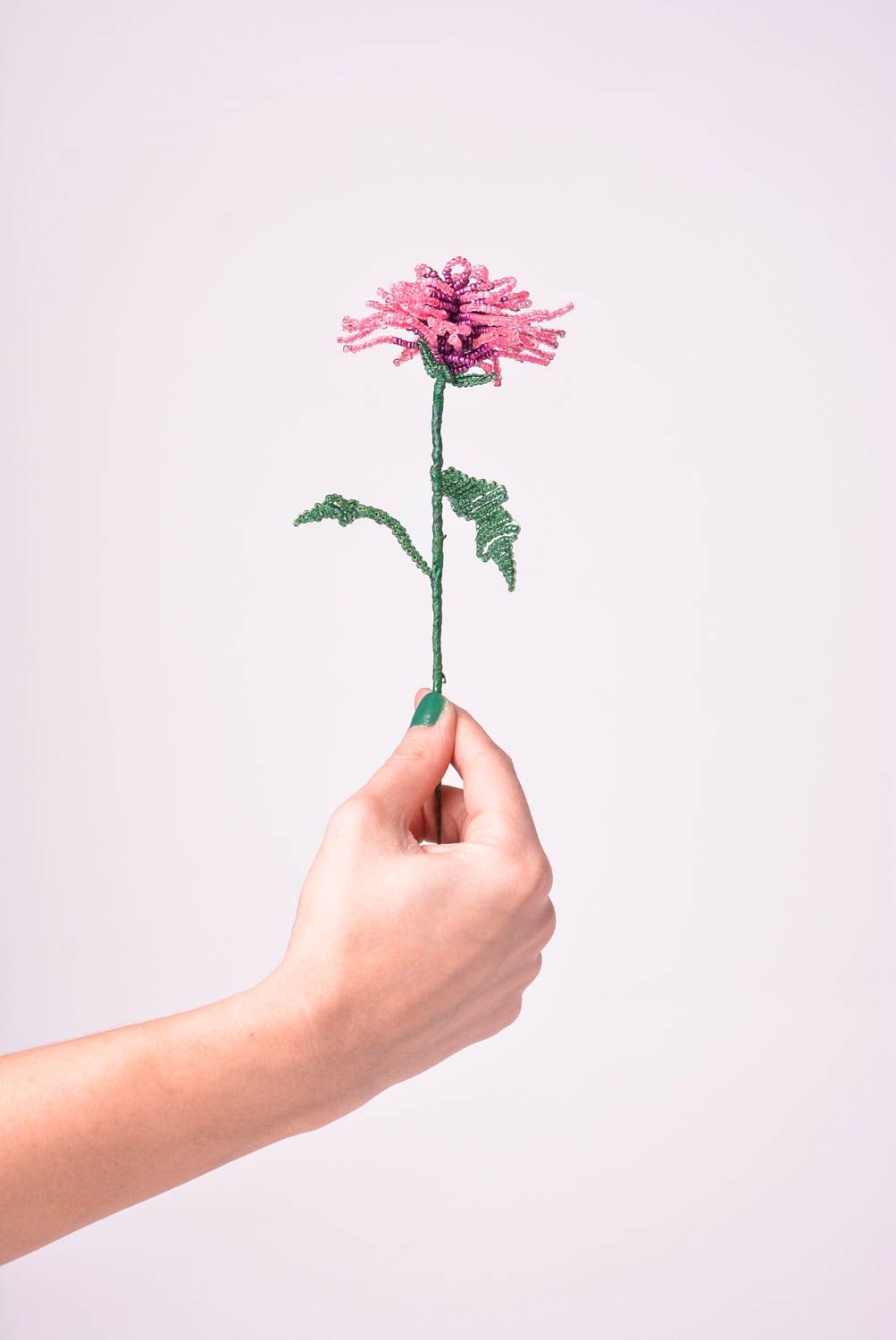 Композиция из бисера хэнд мэйд декор для квартиры цветок из бисера розовый фото 1