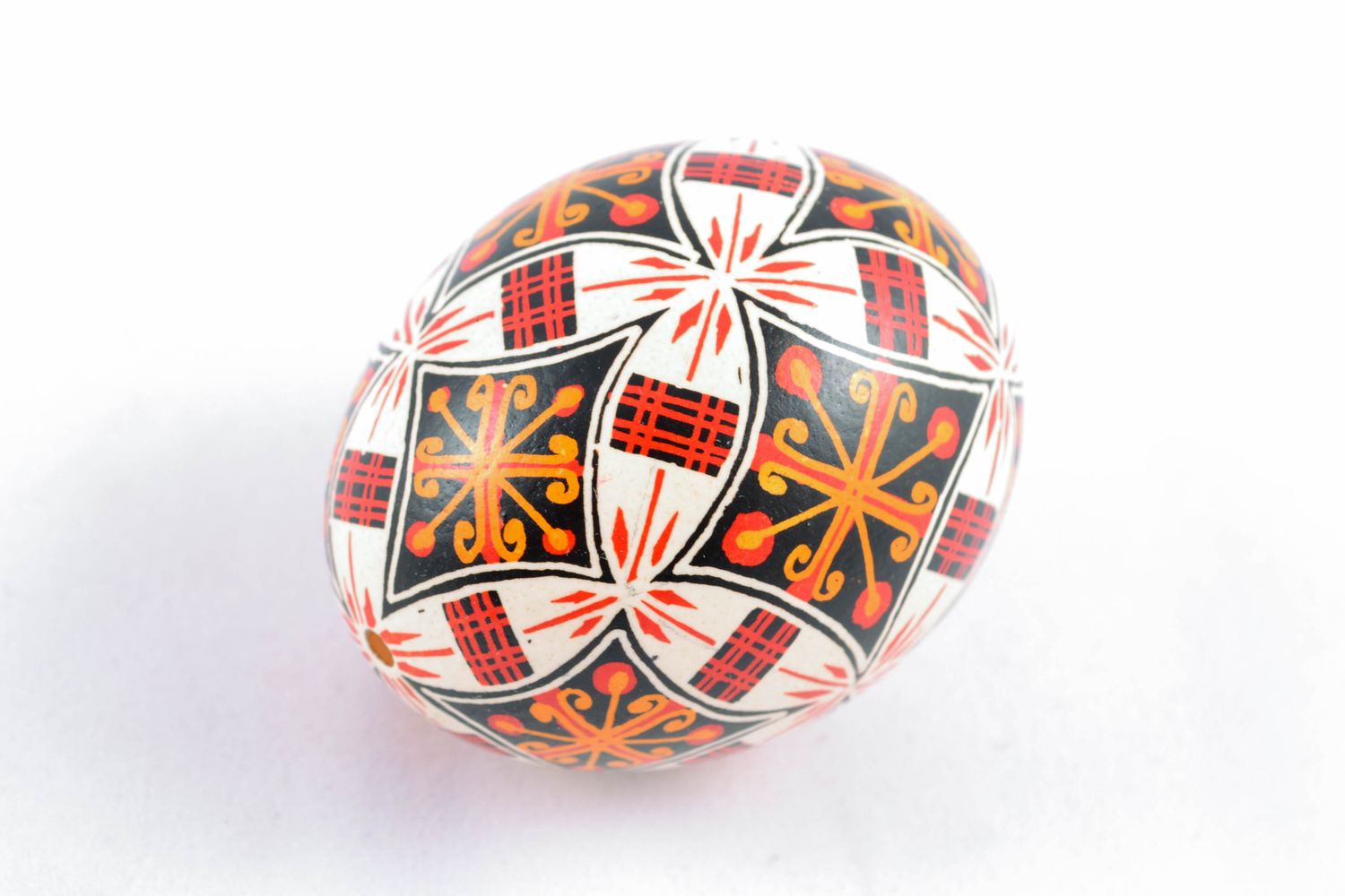 Handmade Easter egg painted with crosses photo 4