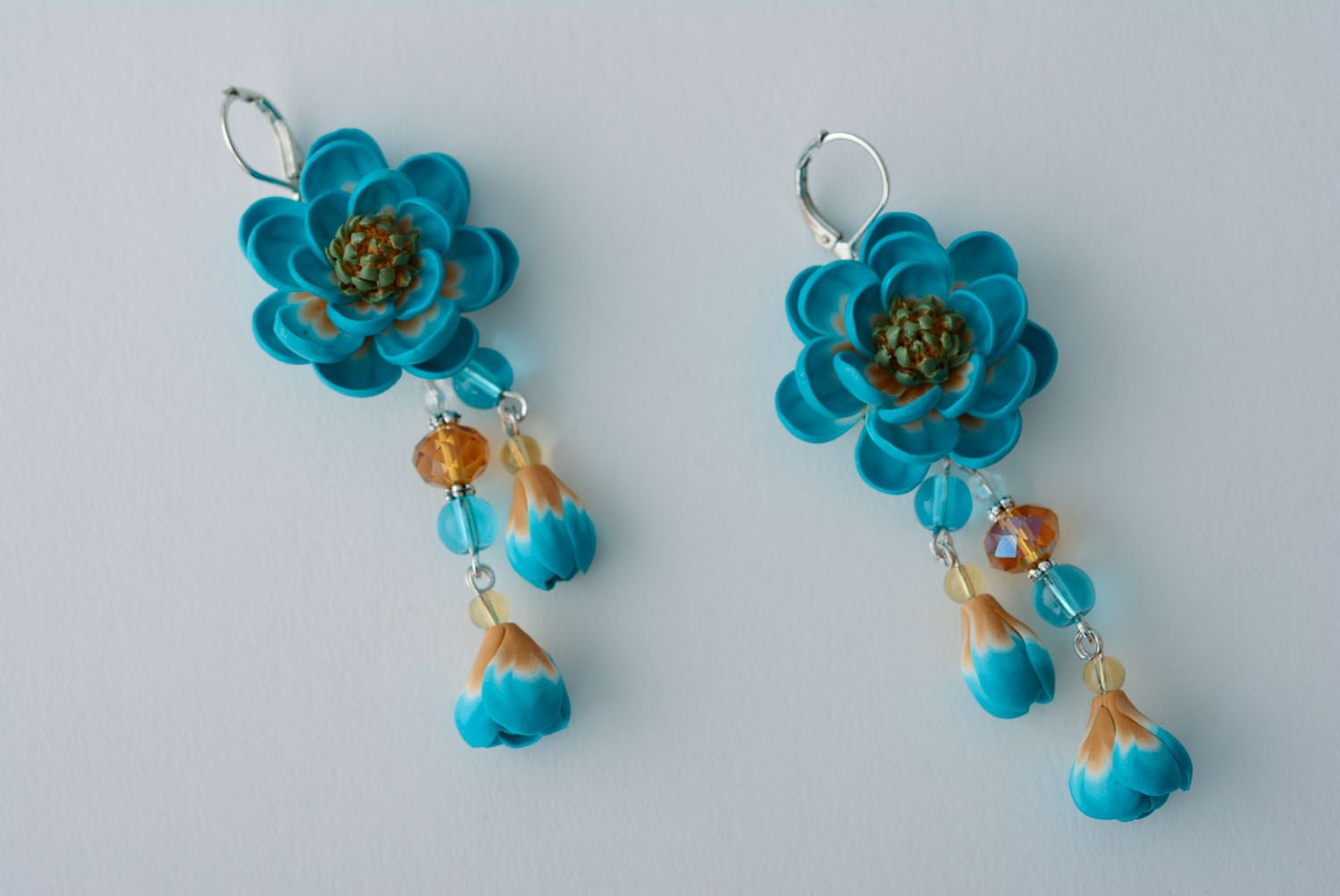 Earrings with polymer clay charms photo 1