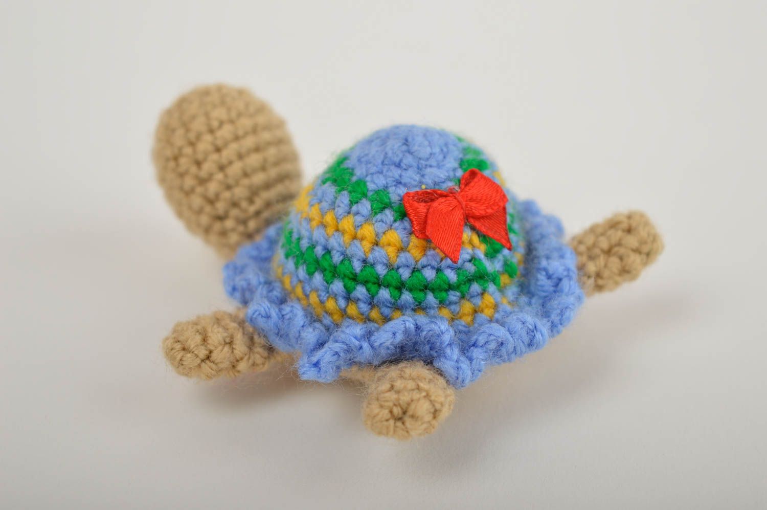 Peluche tortue miniature Jouet fait main fils acryliques Cadeau pour enfant photo 3