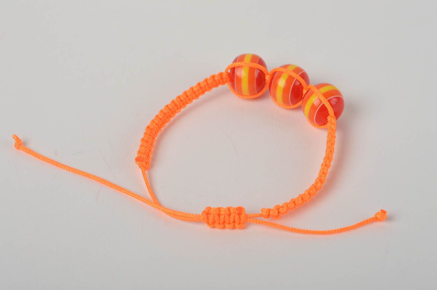 Orange designer bracelet handmade woven bracelet elegant jewelry cute gift photo 3