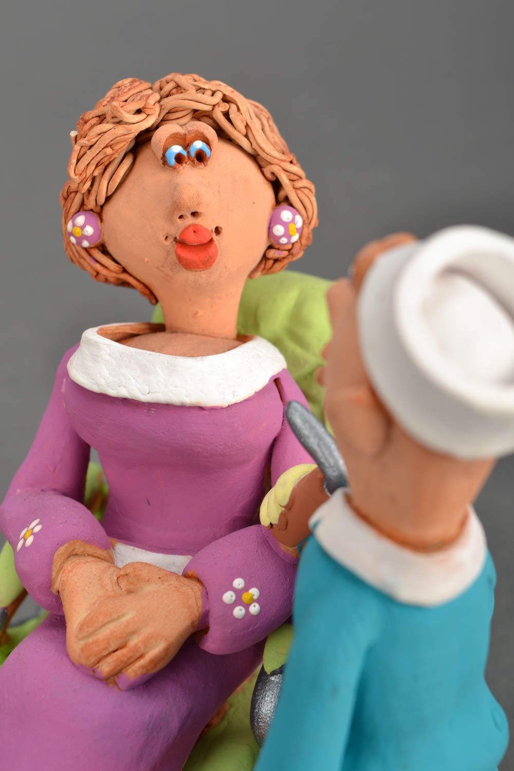 Homemade clay statuette Dentist and Patient photo 4