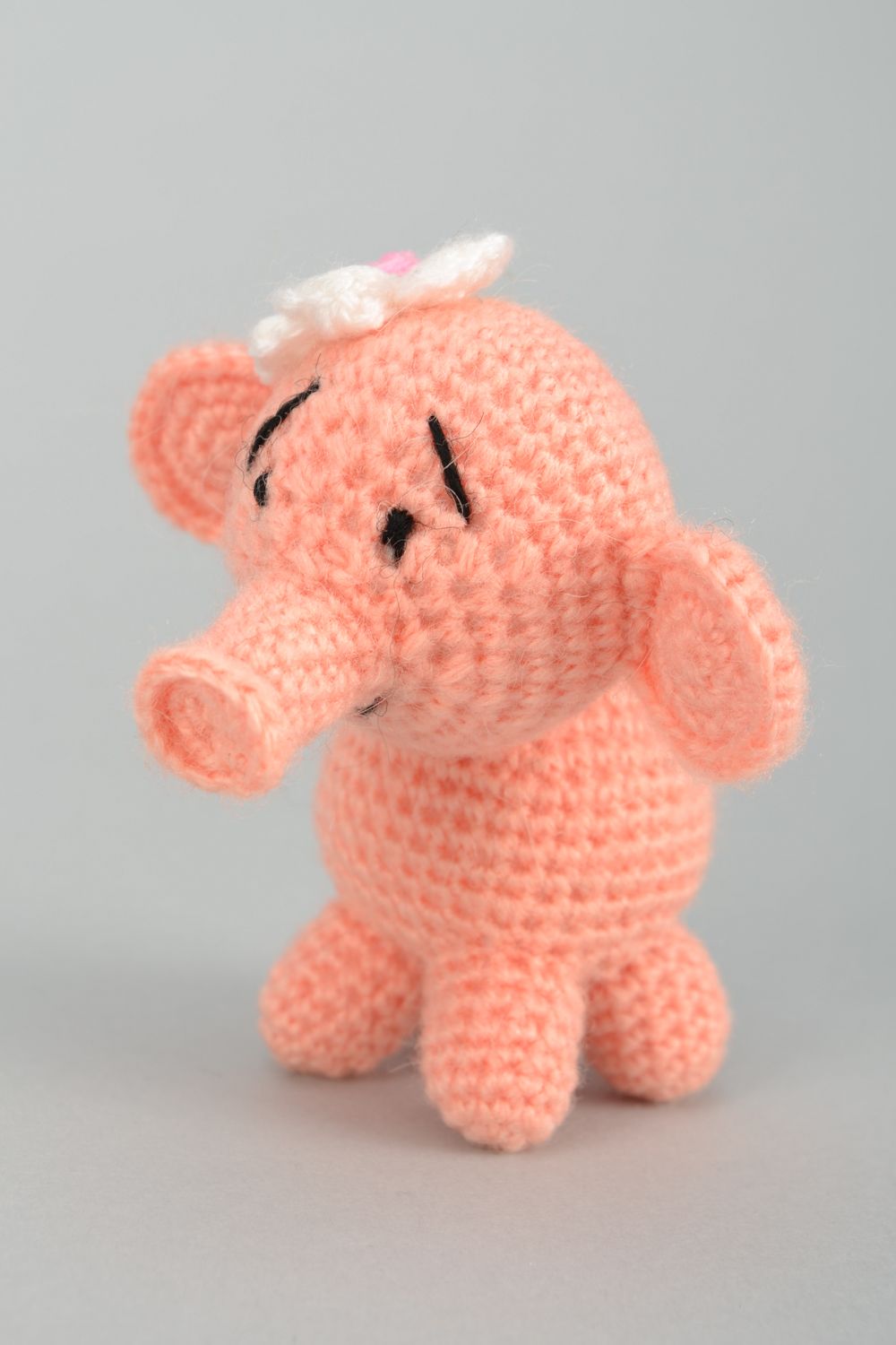 Small woolen crochet toy Elephant photo 1