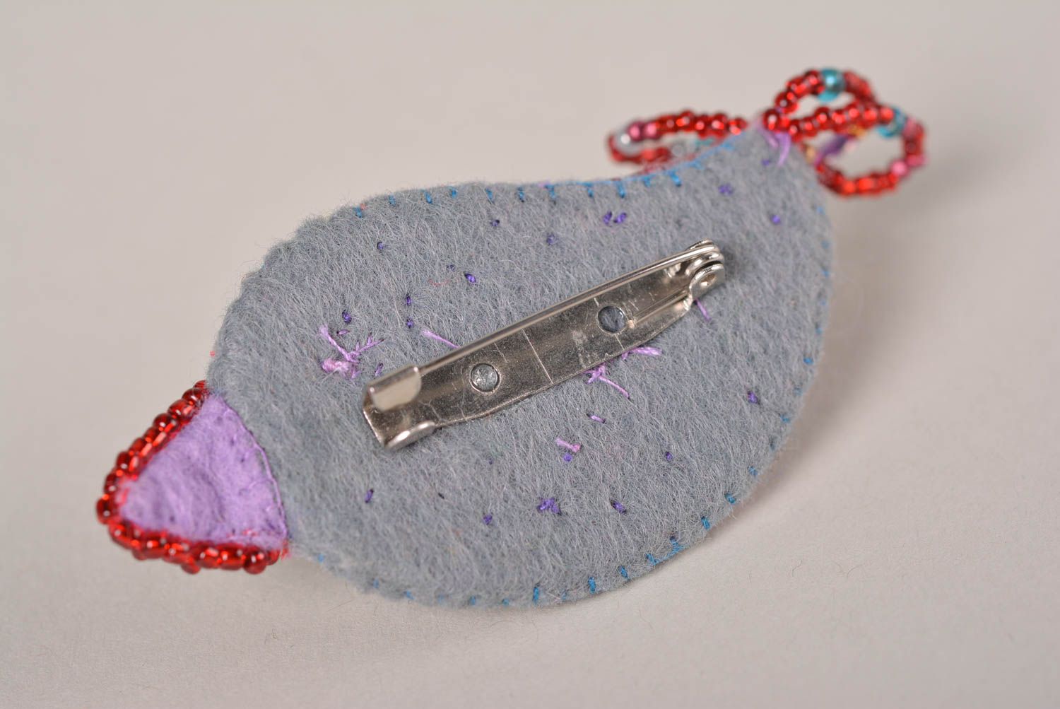 Unusual handmade textile brooch pin beaded brooch artisan jewelry designs photo 4
