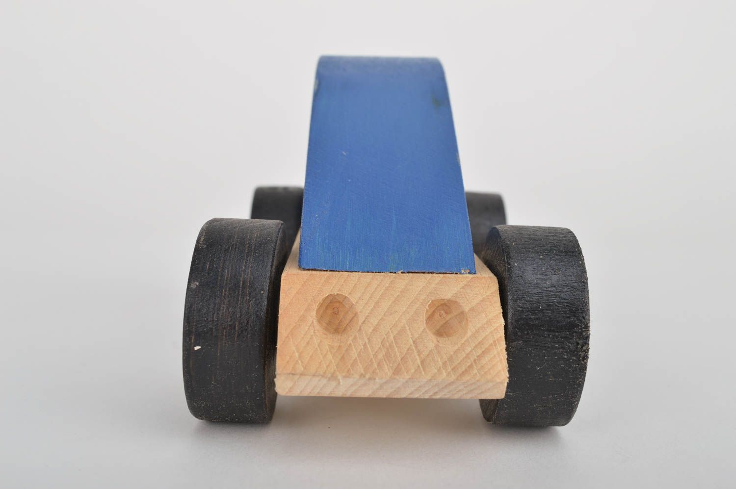 Игрушка ручной работы деревянная машинка игрушка из дерева синяя от 3 лет фото 4