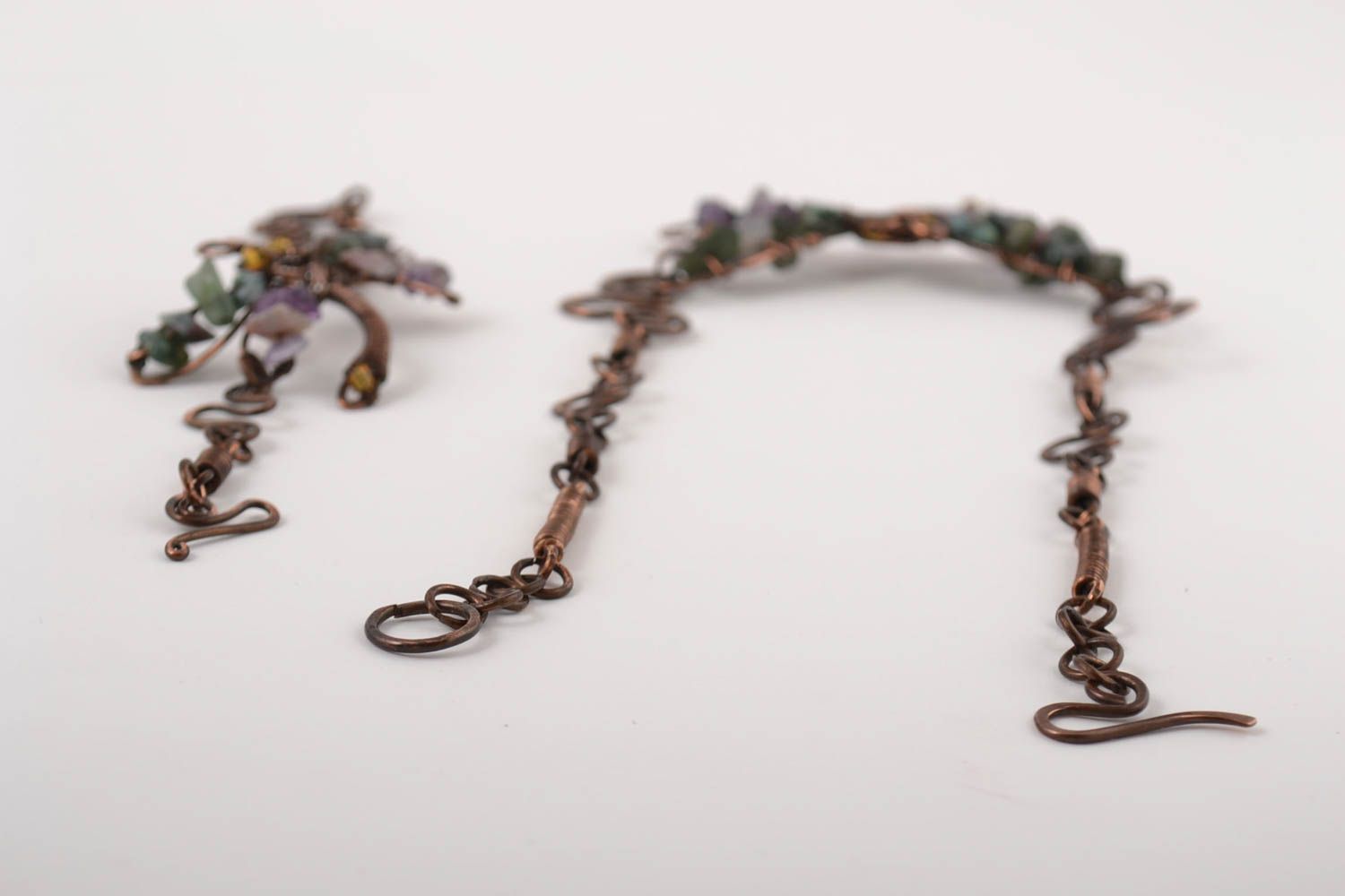 Bracelet cuivre Collier fait main wire wrapping libellule Accessoire femme photo 4