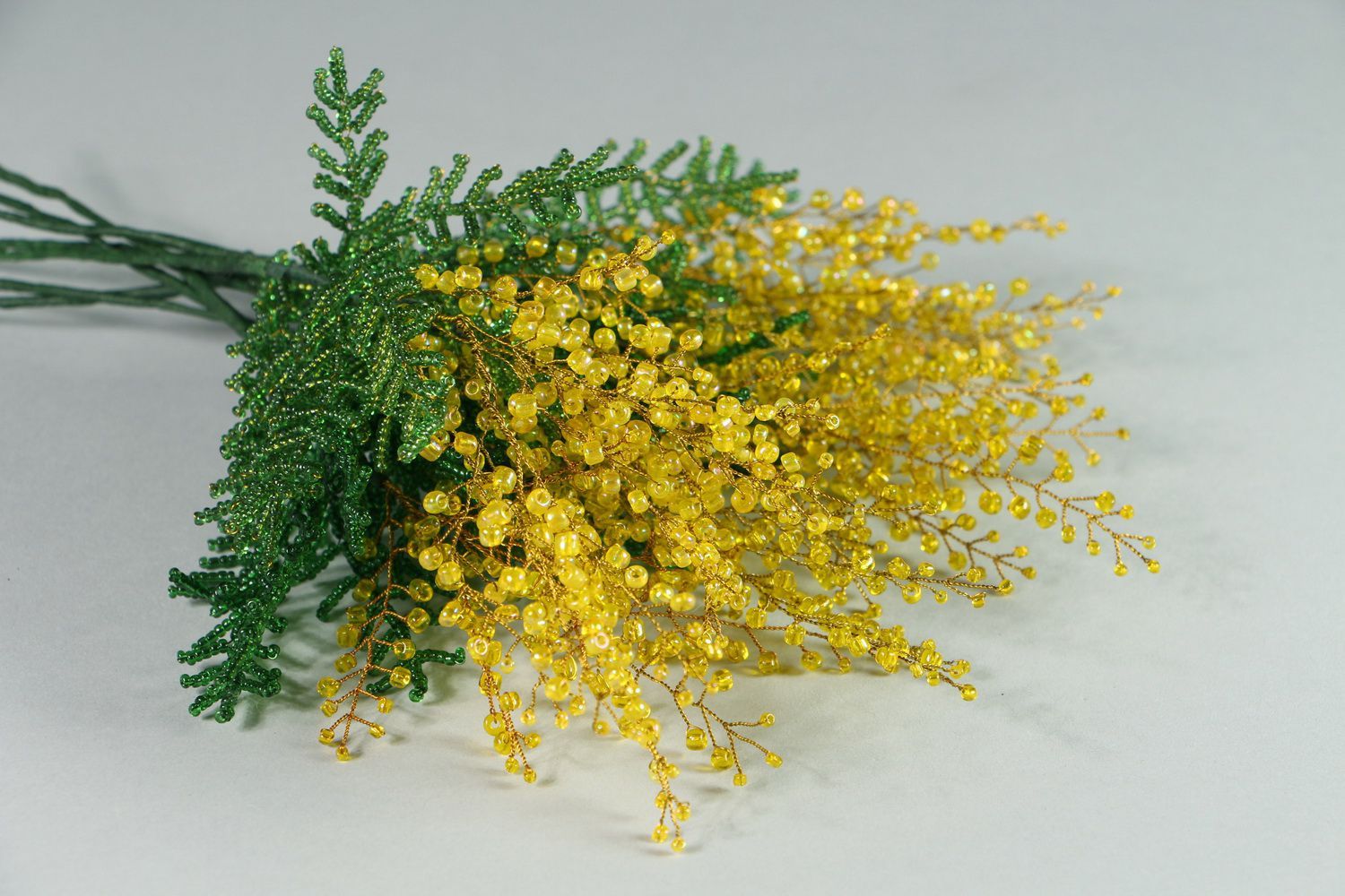 Flowers made from beads Mimosa photo 7
