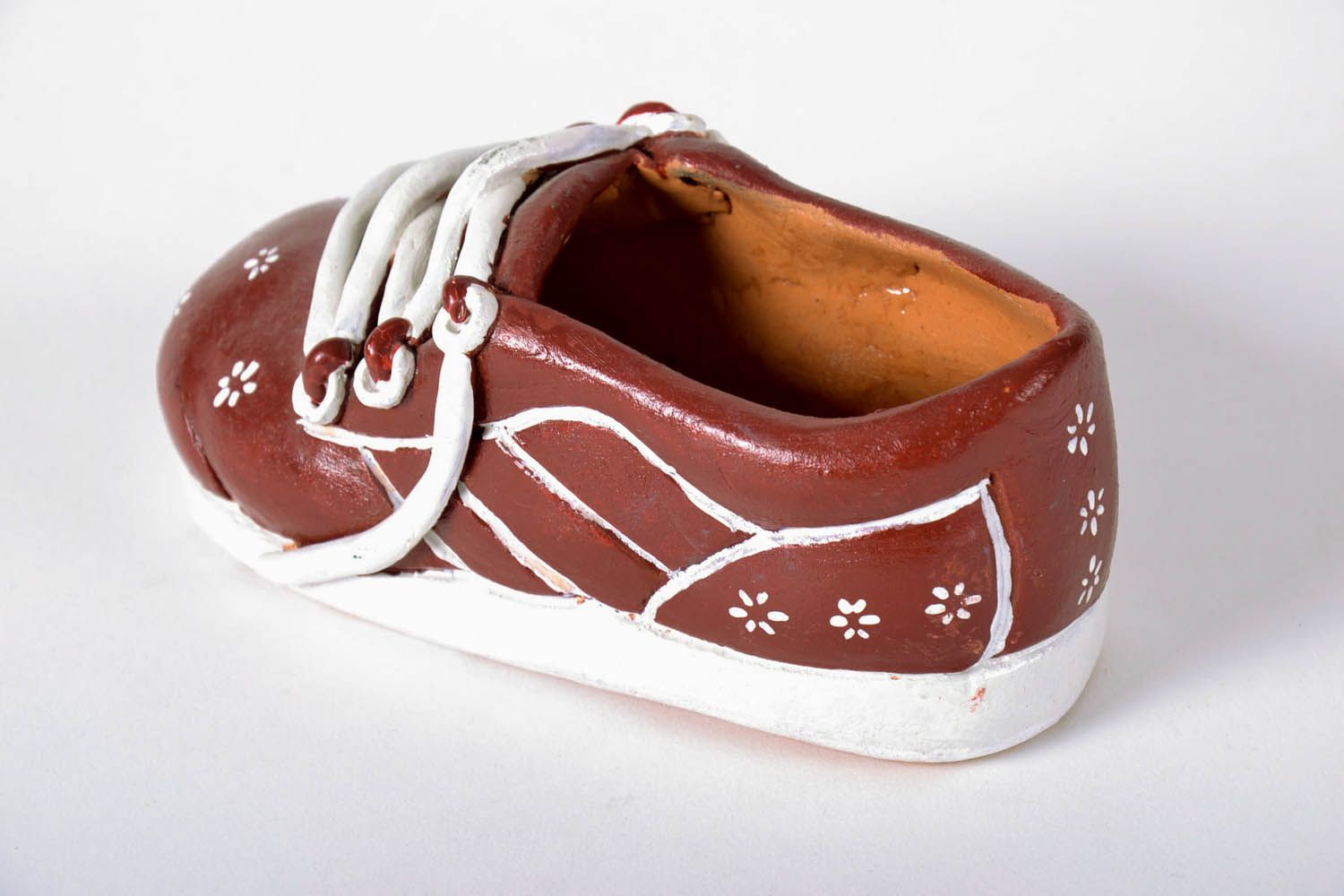 Estatueta decorativa artesanal bota para doces de argila decoração do interior com figuras de cerâmica foto 3