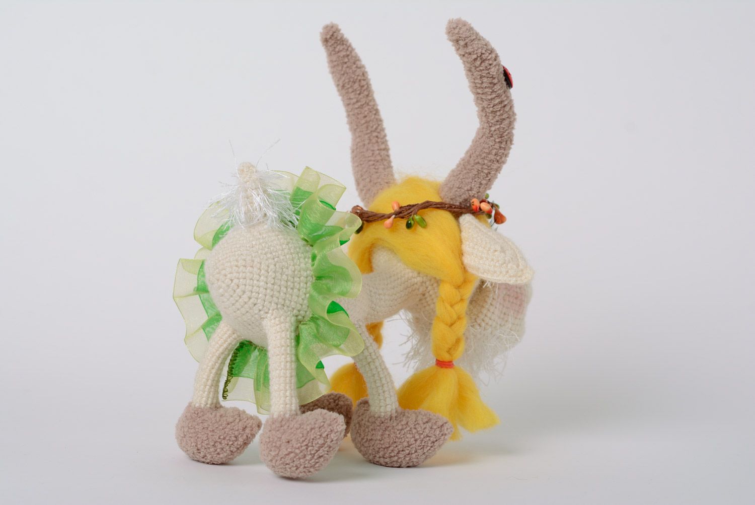 Homemade soft crochet toy with wire frame Nanny Goat photo 4