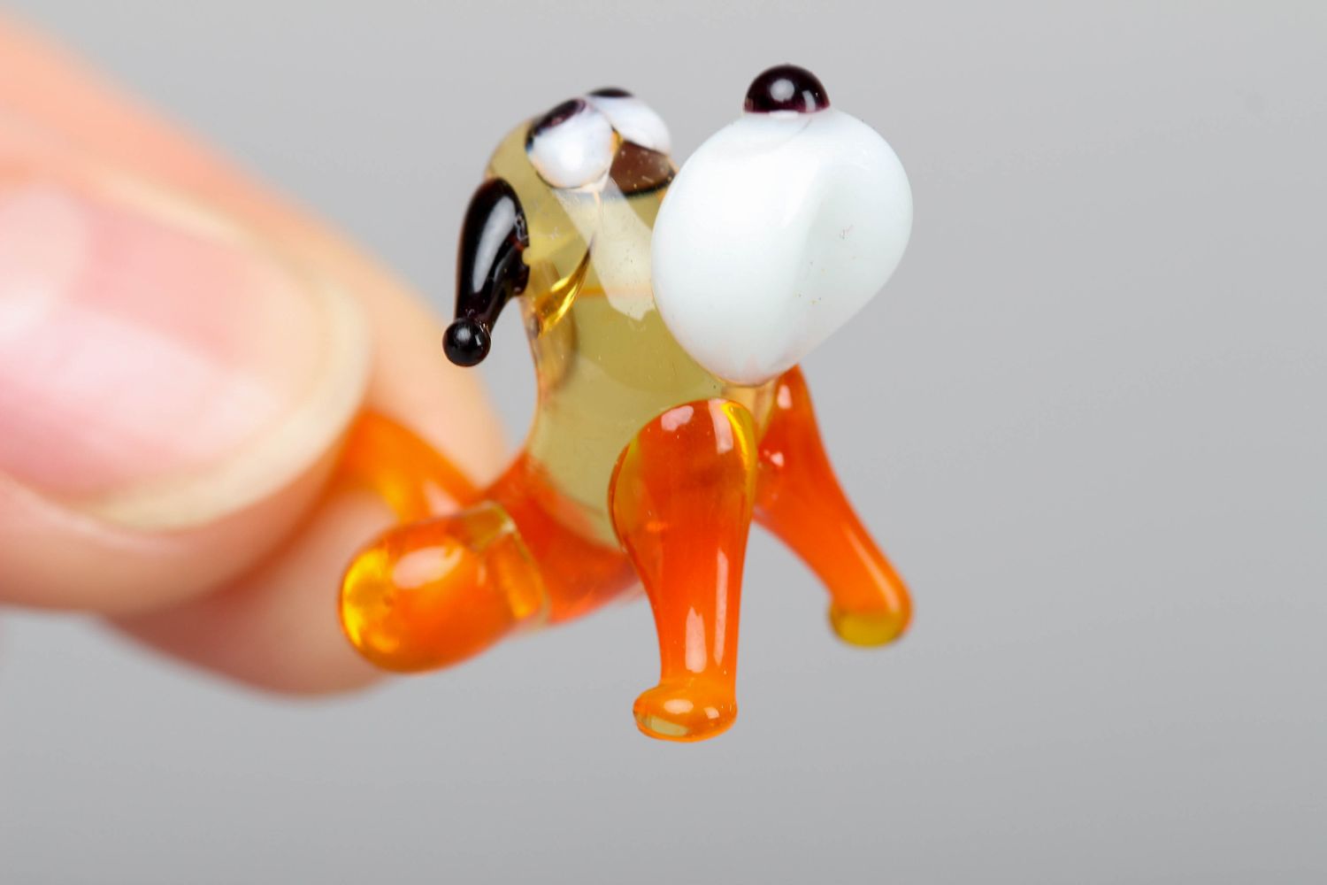 Handmade Lampwork Figurine Hund aus Glas Handarbeit foto 3