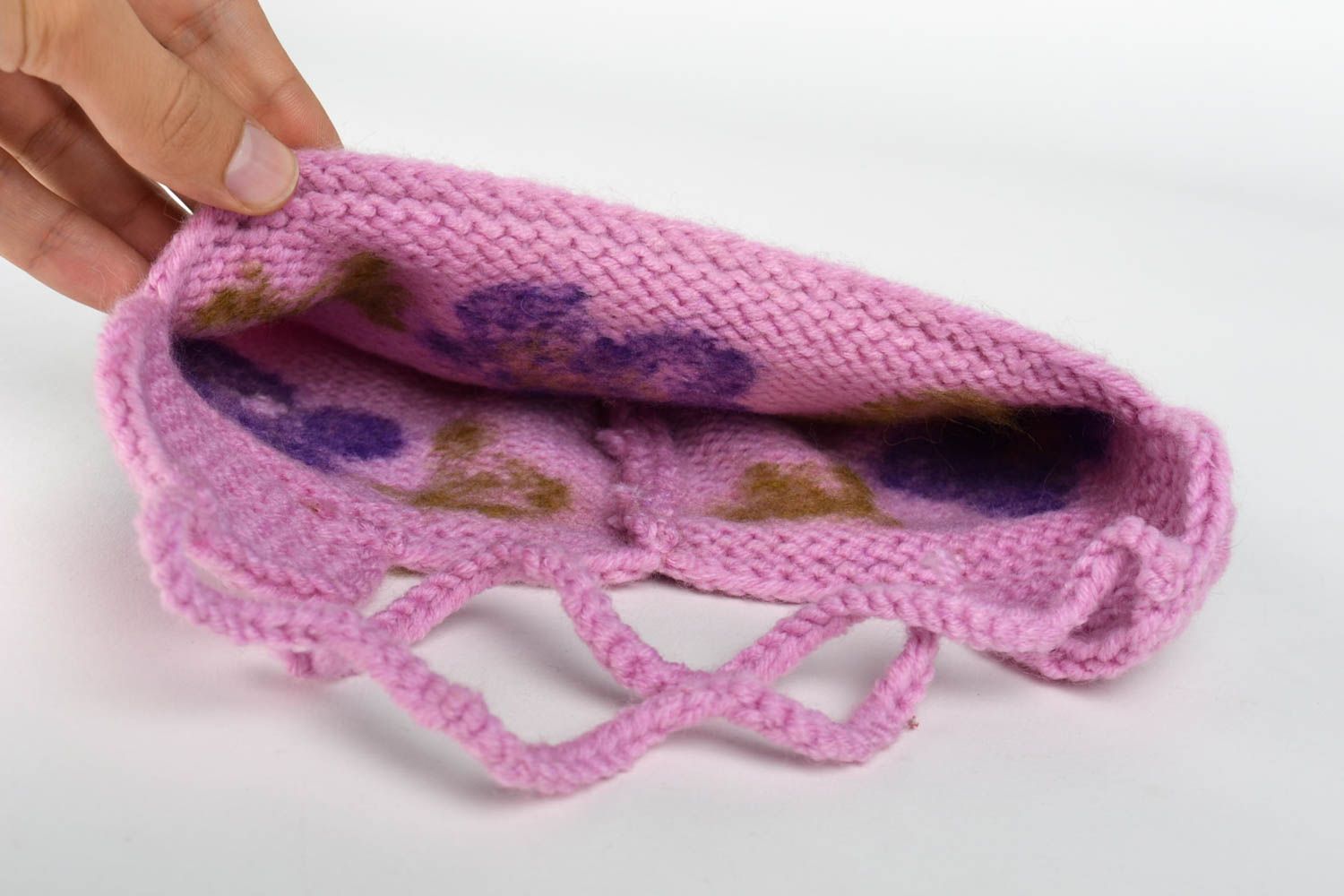 Bonnet tricot fait main Chapeau au crochet Accessoire enfant design unique  photo 5