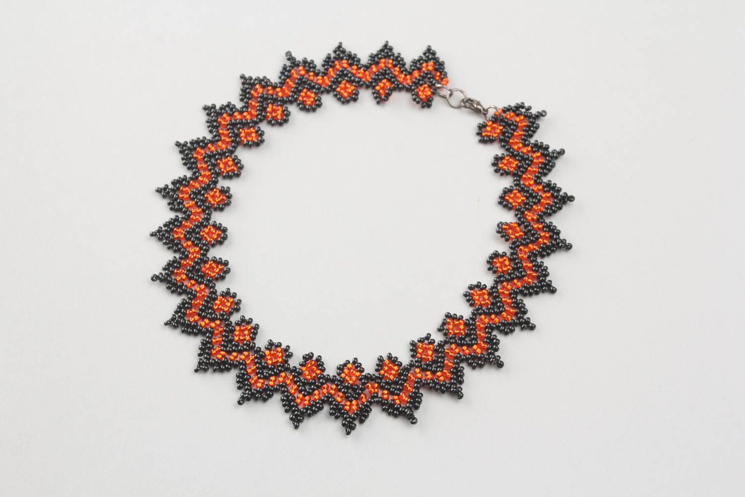 Necklace woven of Czech beads photo 4
