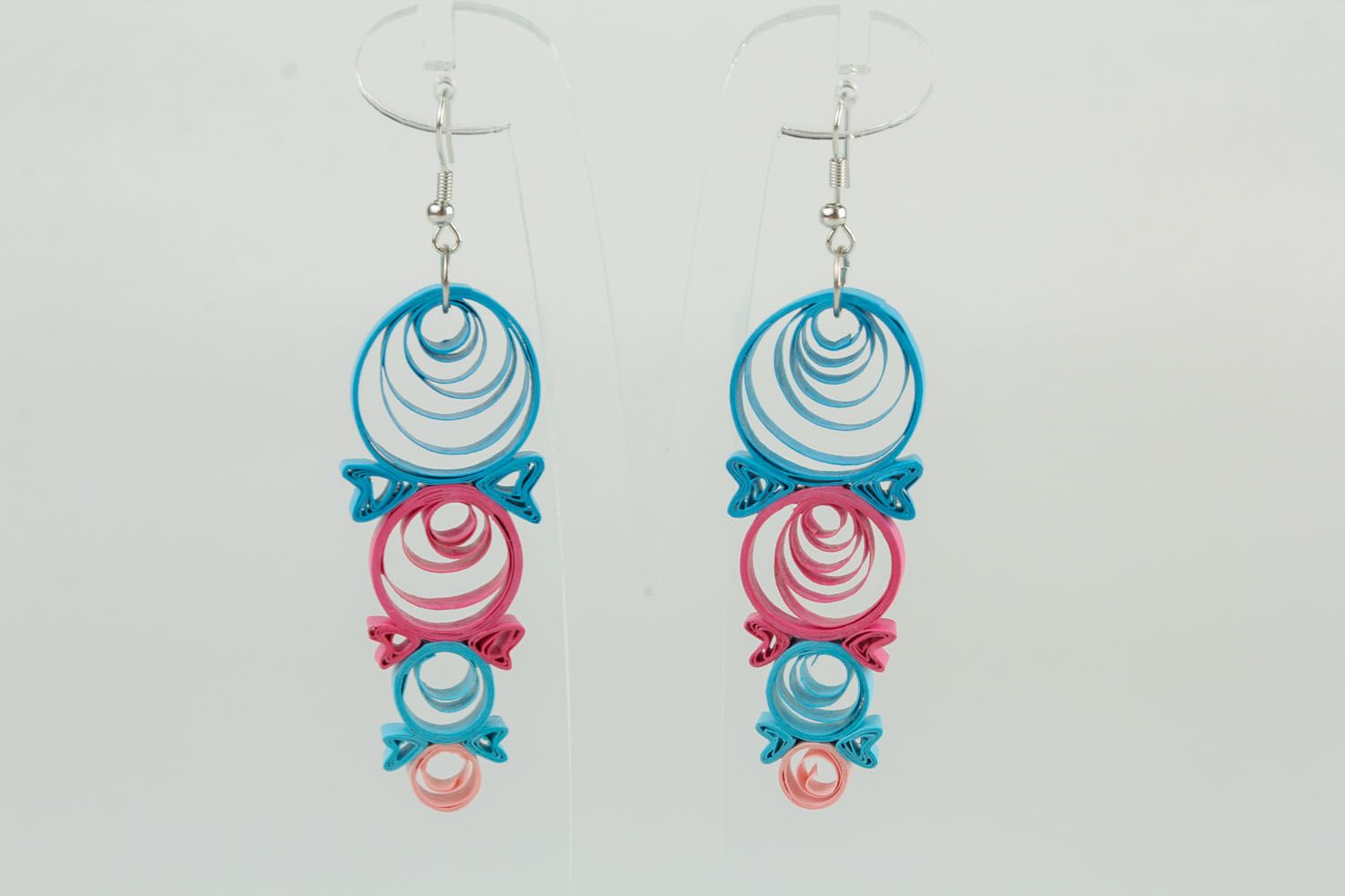 Long earrings made using quilling technique photo 4