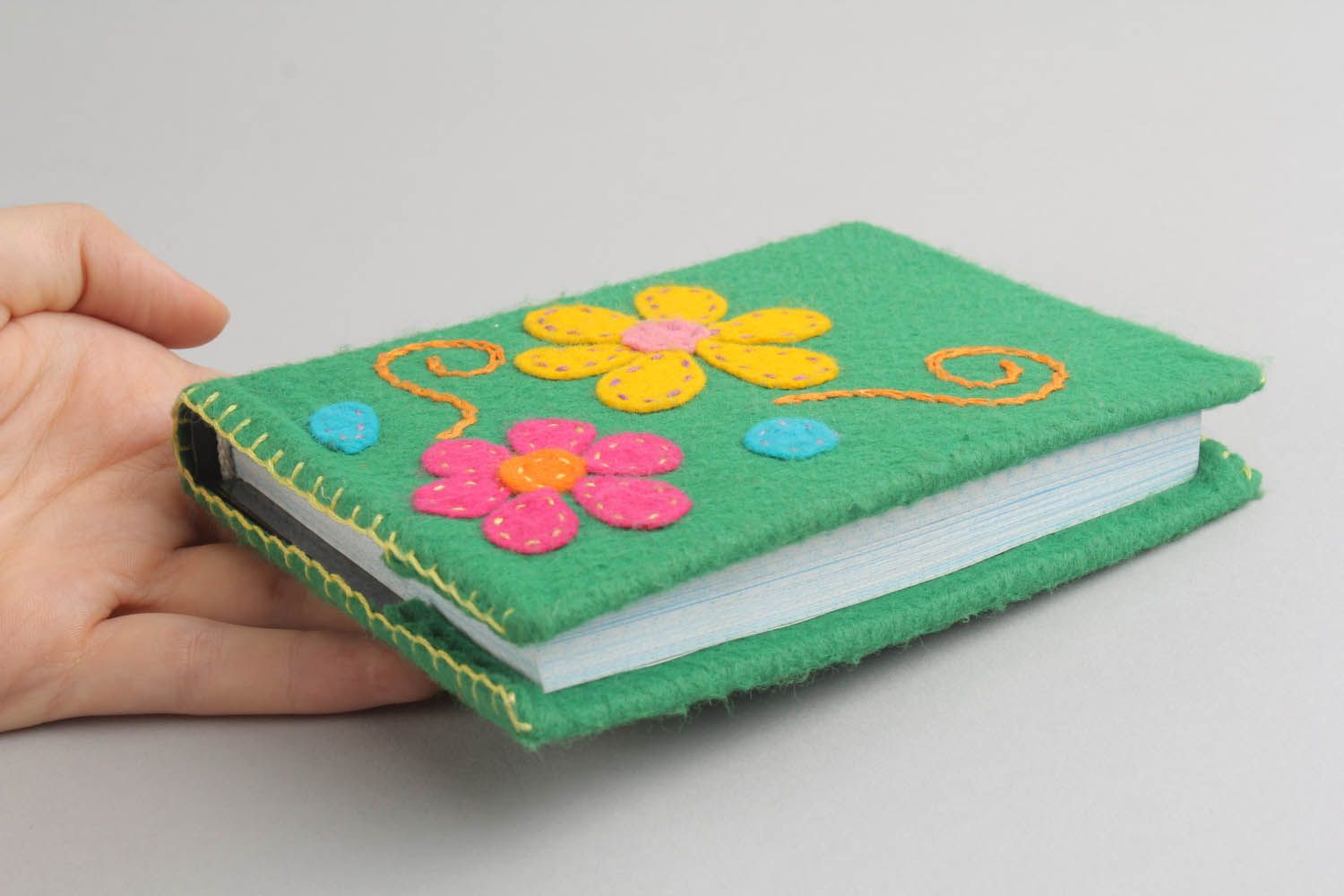 Bloco de notas com capa macia de feltro caderno feito à mão de tecido para notas foto 5