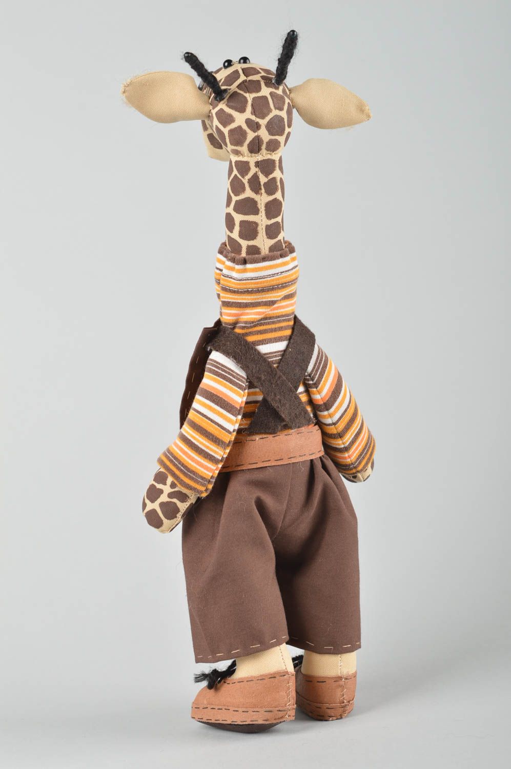 Peluche girafe Jouet fait main en tissu de coton Cadeau enfant original photo 5