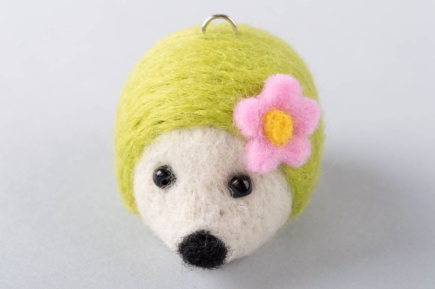 Little handmade hedgehog figurine made of wool designer toy present for children photo 5