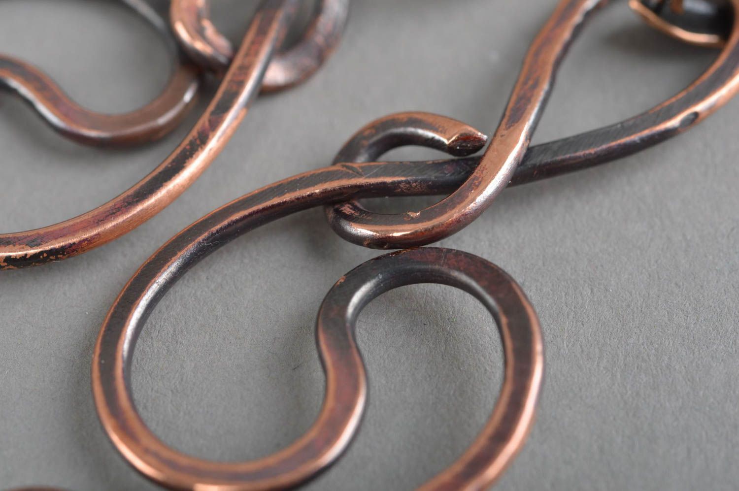 Unusual handmade copper earrings designer metal earrings gifts for her photo 5