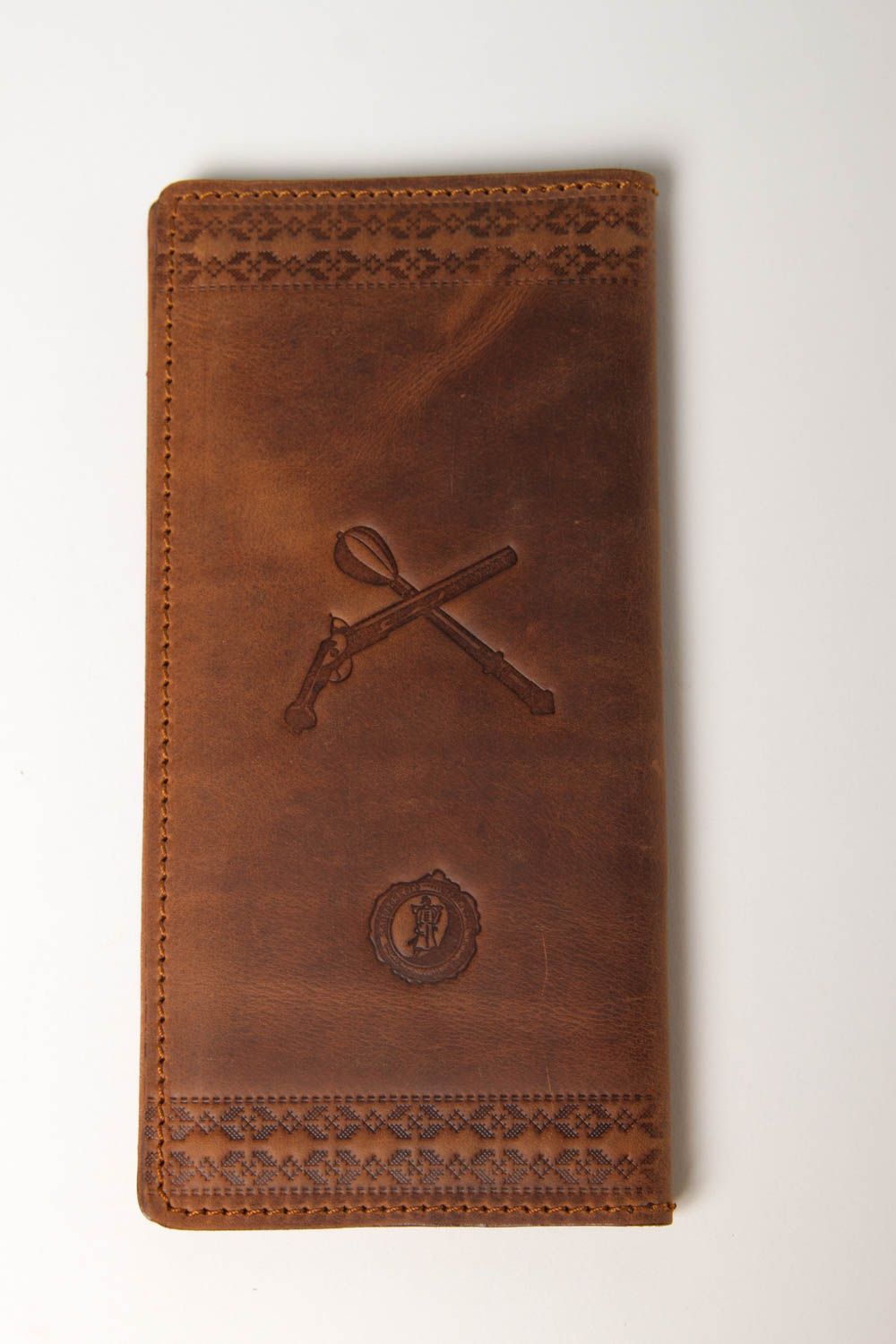 Мужское портмоне хэнд мейд кожаный кошелек коричневый аксессуар для мужчин фото 3