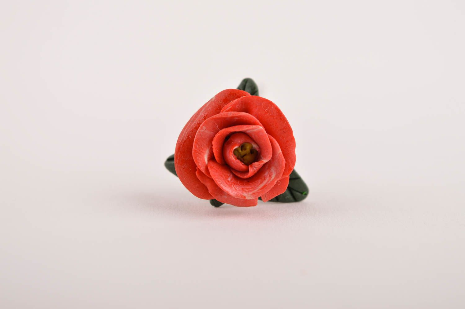 Polymer Clay Schmuck handmade Haarschmuck Blumen festlicher Haarschmuck in Rot foto 3