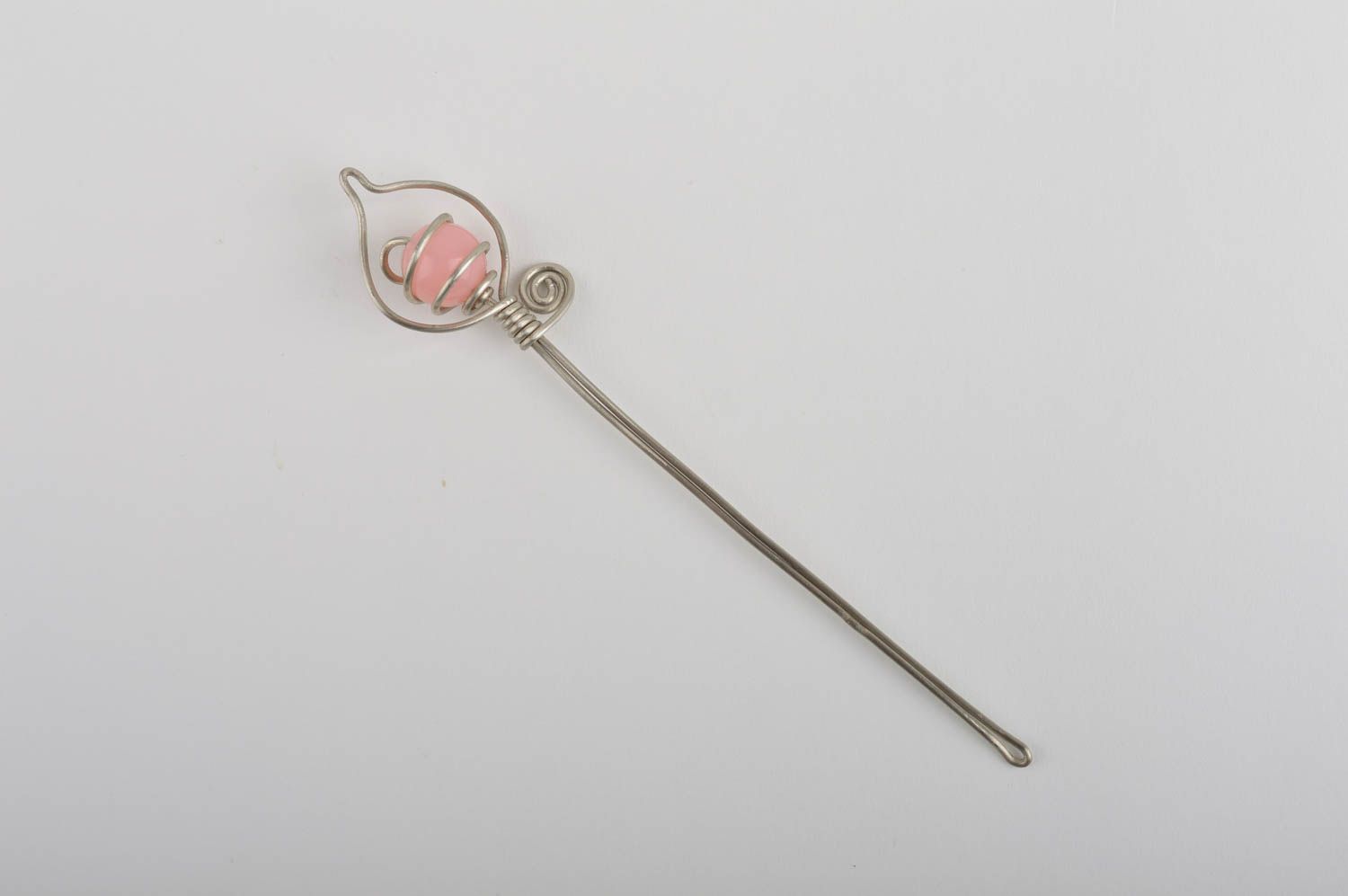 Handmade Haar Nadel in Rosa Schmuck für die Haare Accessoire für Frauen foto 2