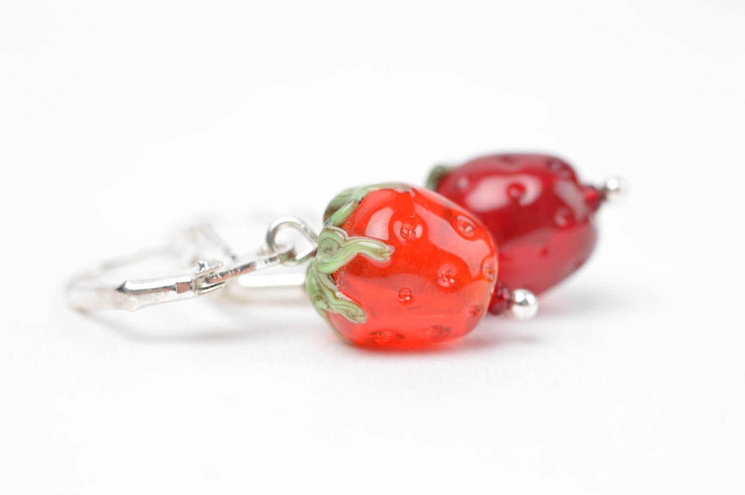 Stylish handmade glass bead earrings lampwork earrings glass jewelry designs photo 2