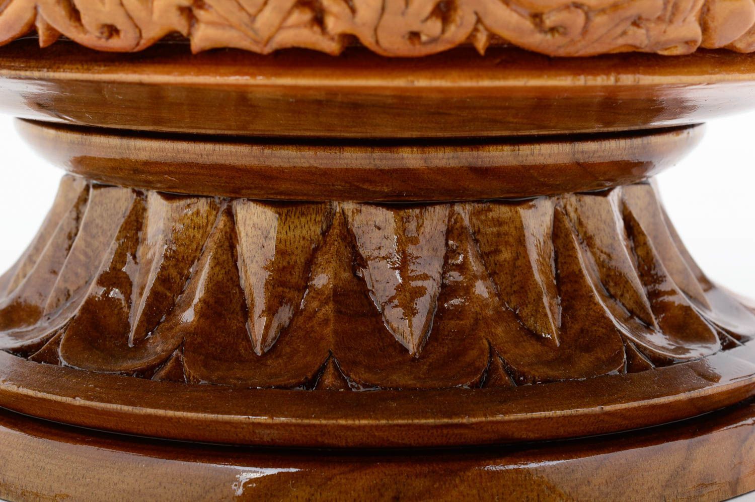 9 inches wide wooden centerpiece hand carved bowl vase for table décor 7 inches, 3 lb photo 4