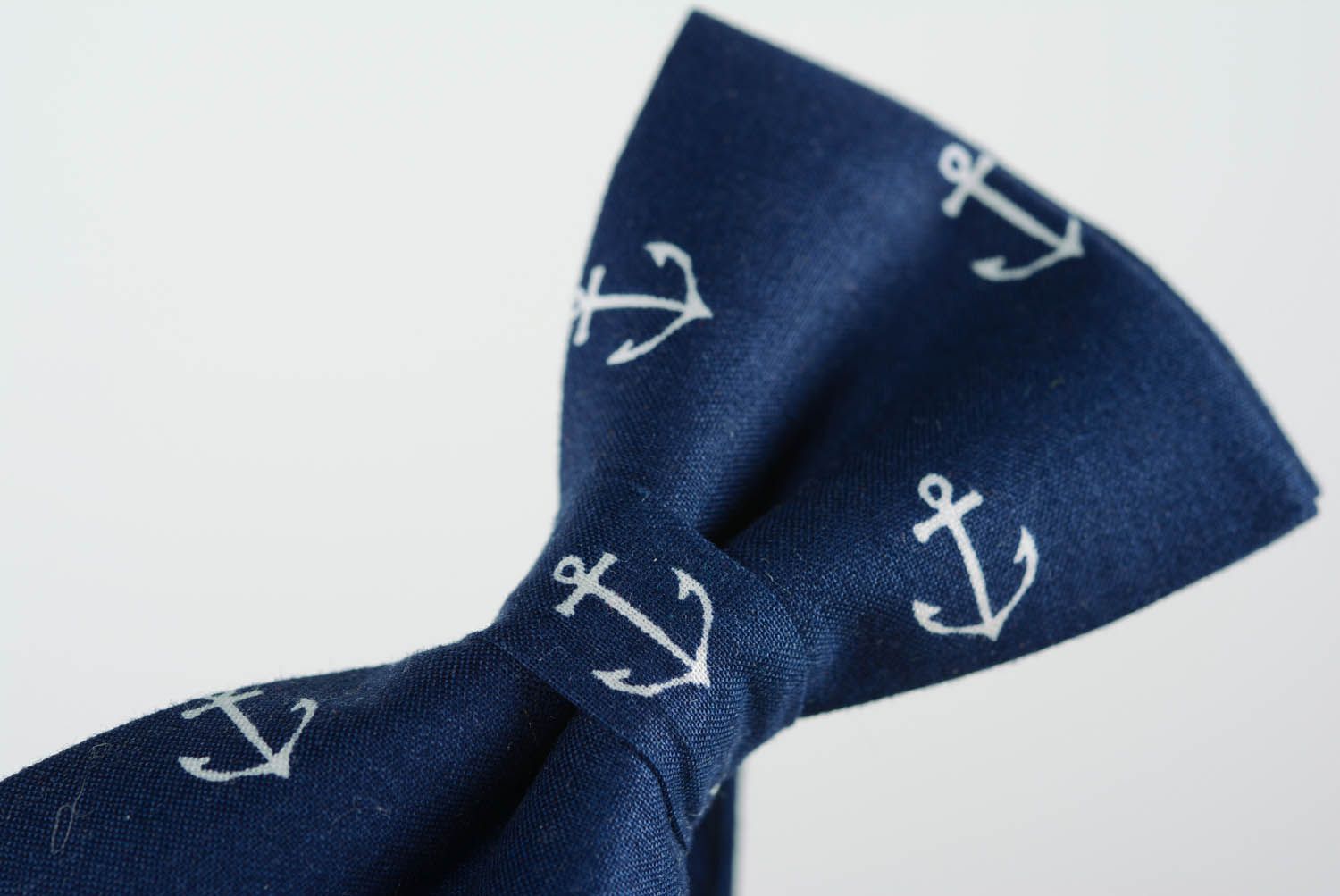 Blue bow tie with anchors  photo 4