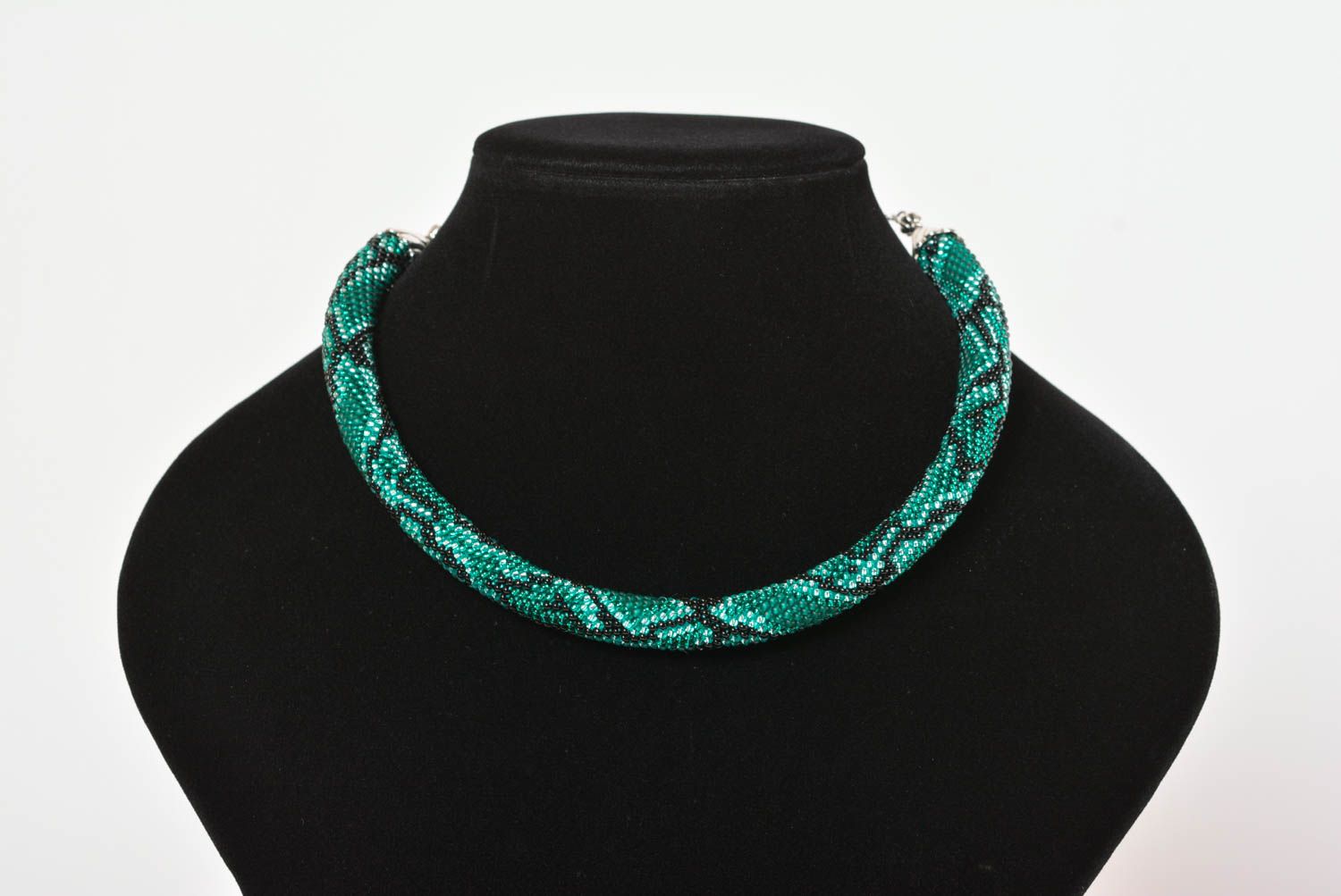 Collar de abalorios de color esmeralda bisutería artesanal regalo para mujer foto 5