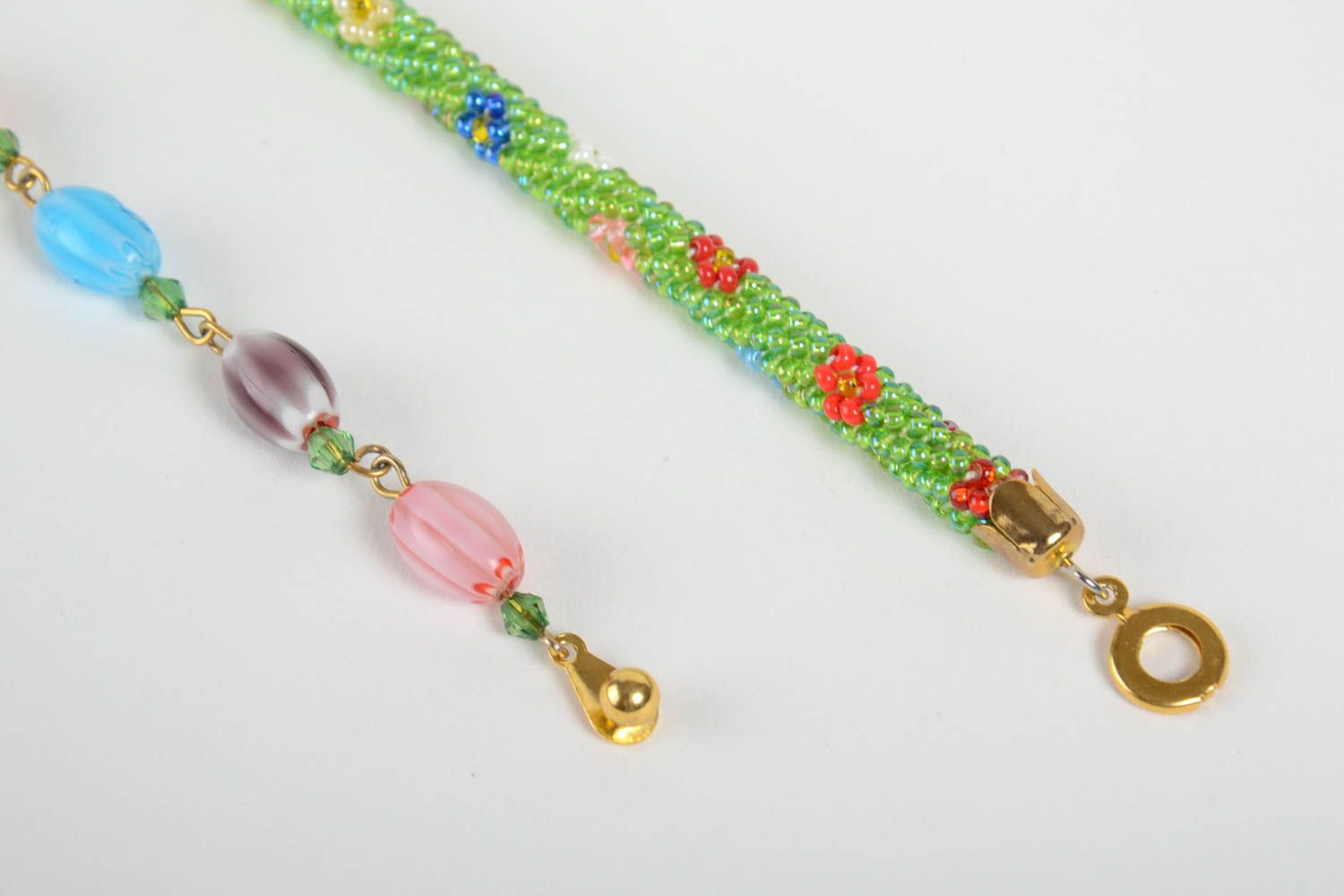 Bracelet perles de rocaille Bijou fait main multicolore design Accessoire femme photo 4