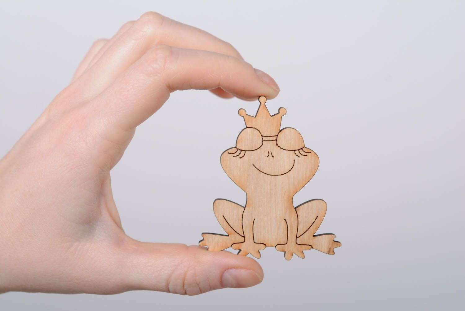 Motif en bois à décorer avec aimant Princesse grenouille fait main photo 4