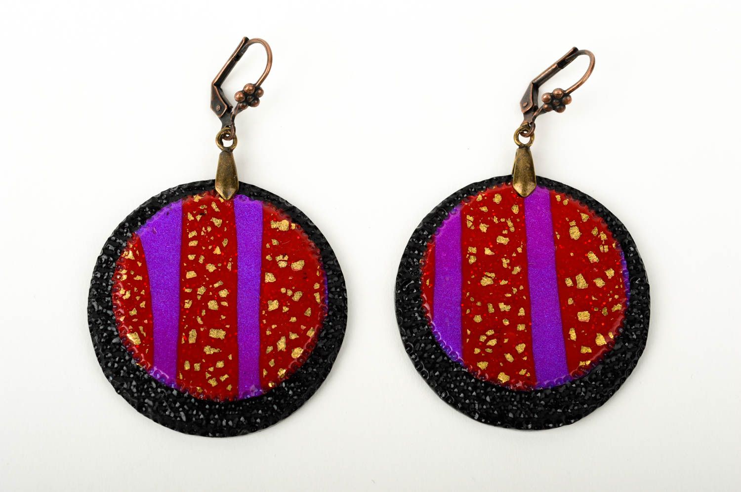 Handmade earrings polymer clay fashion jewelry designer accessories gift for her photo 1