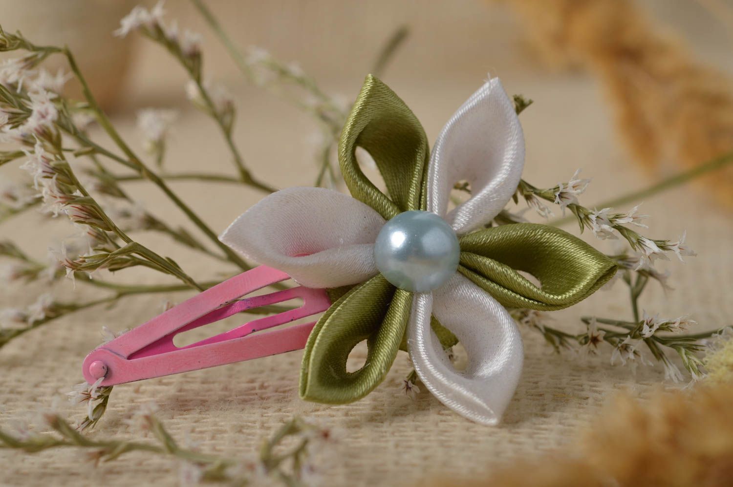 Hair jewelry handmade hair clip flower hair clip kanzashi flower gifts for kids photo 1