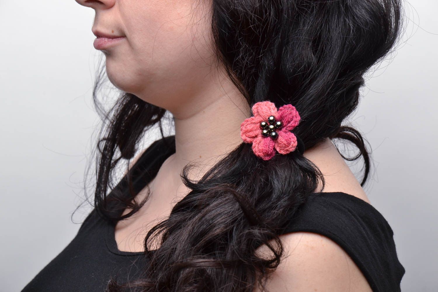 Set of scrunchies with flowers photo 5