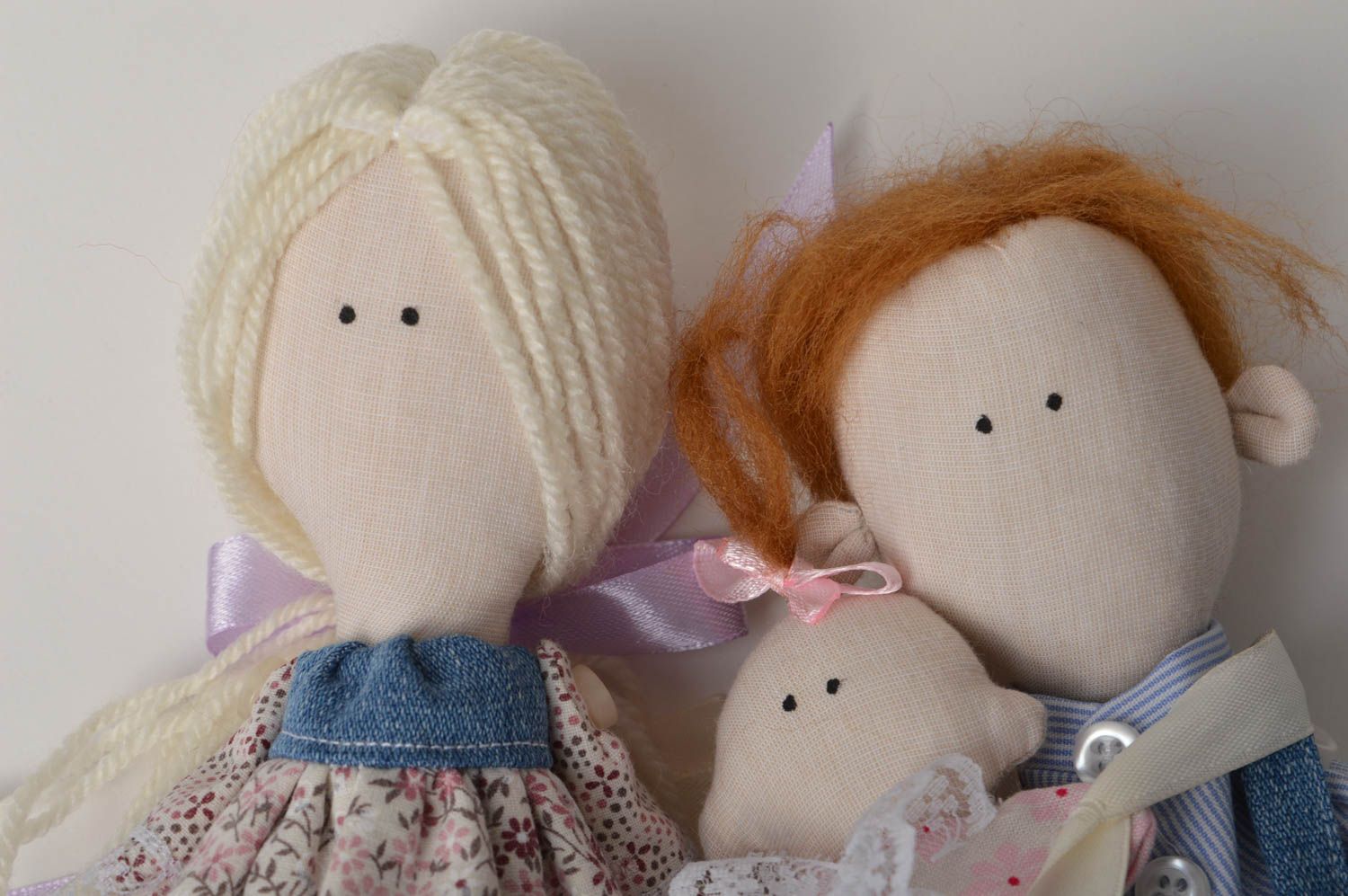 Куклы ручной работы авторские куклы интерьерные тряпичные куклы набор Семья фото 3
