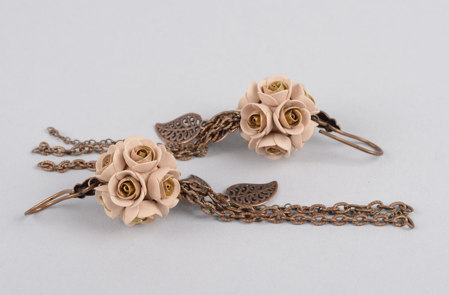 Handmade beautiful designer earrings stylish flower earrings cute jewelry photo 3