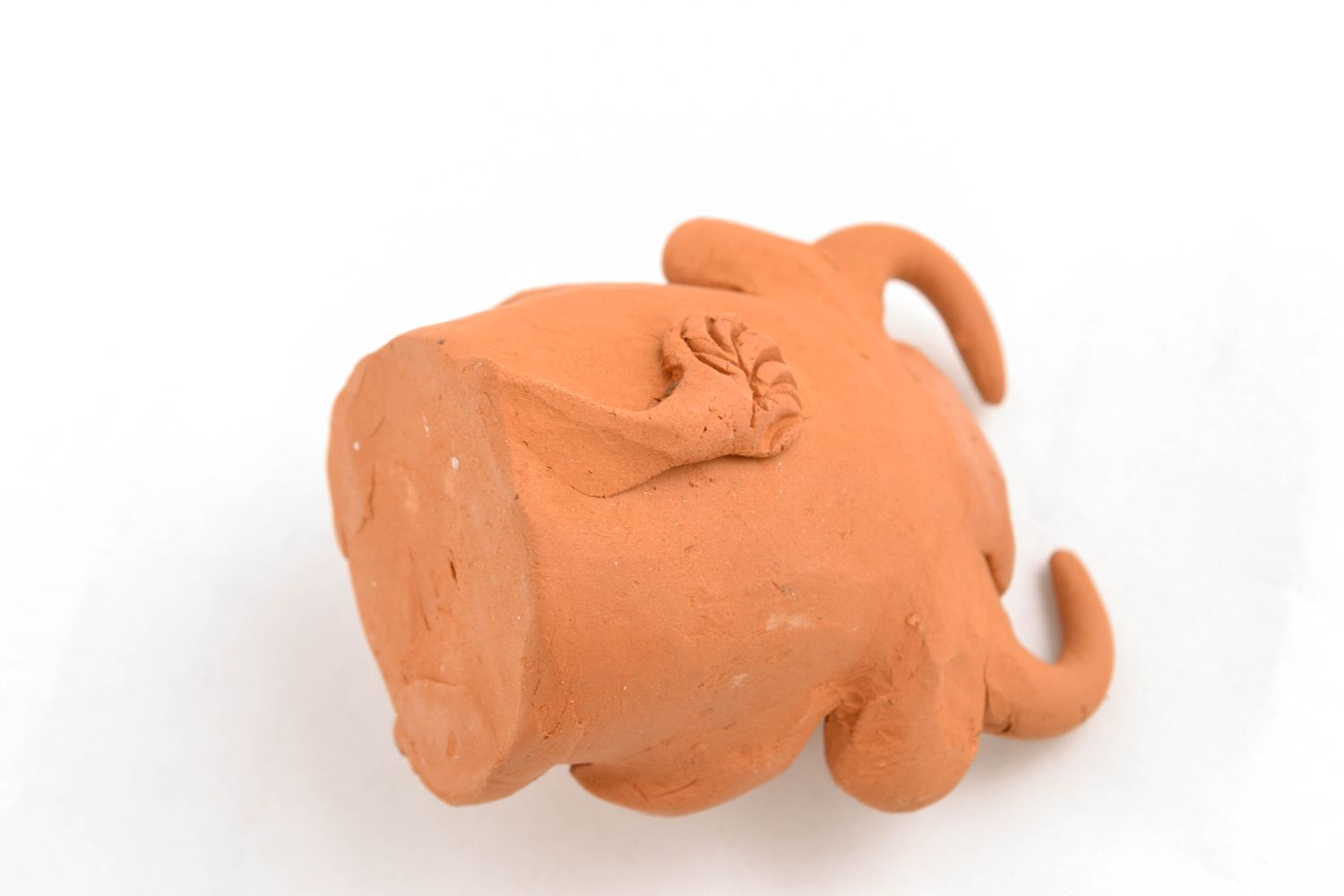 Statuetta toro in argilla fatta a mano figurina decorativa in ceramica 
 foto 5