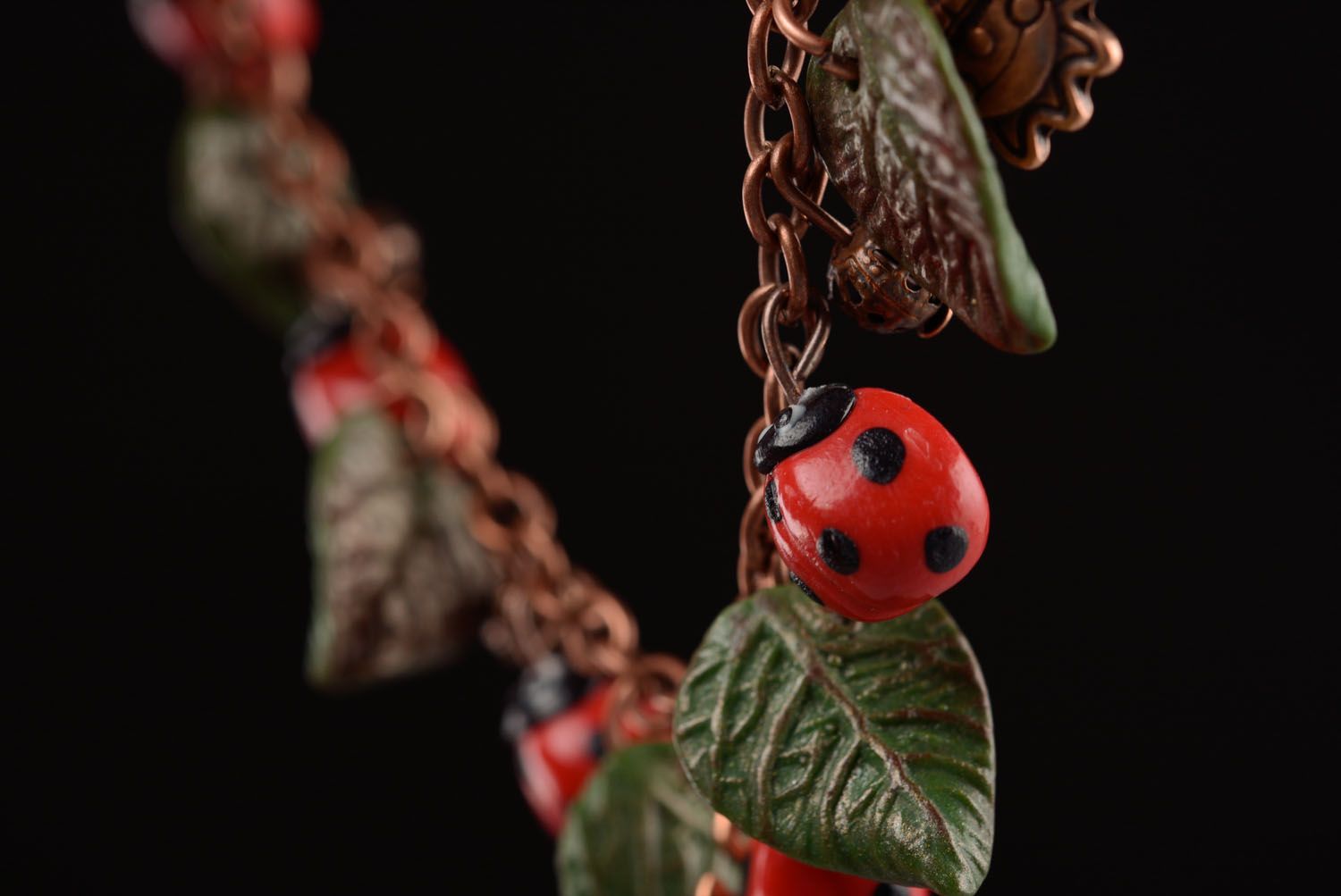 Polymer clay bracelet Ladybugs photo 3