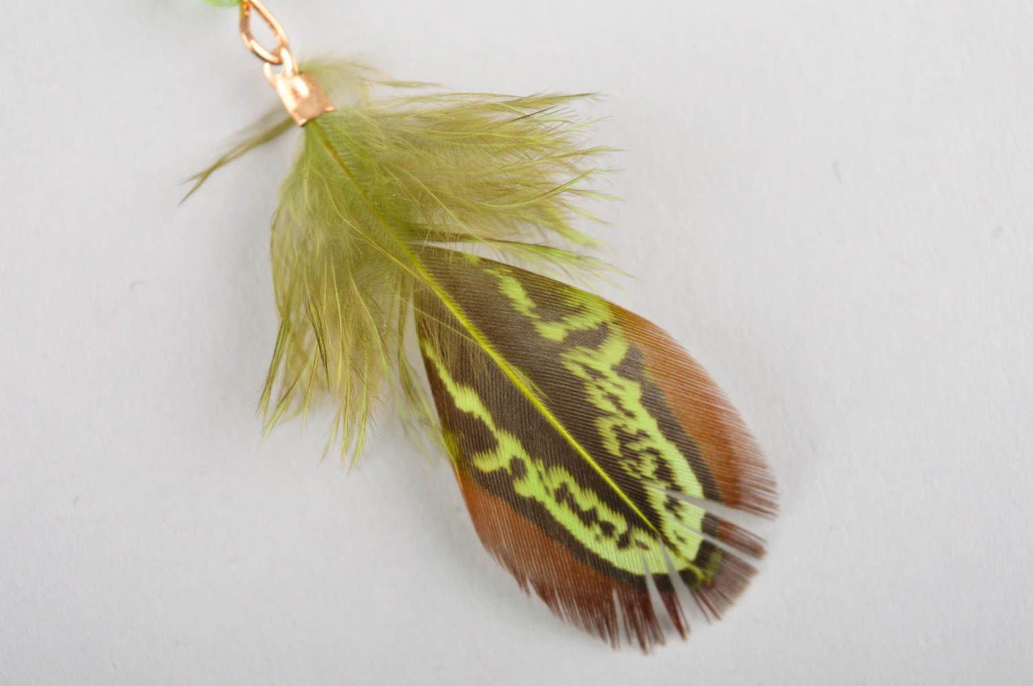 Feather earrings with charms fashion accessories feather jewelry summer jewelry photo 5