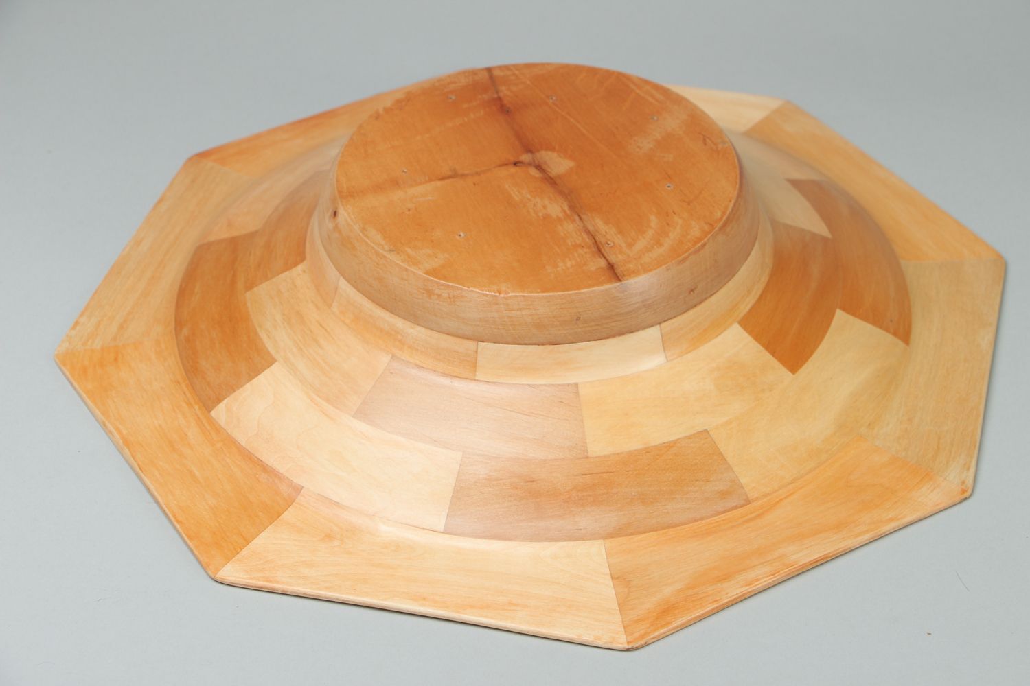 Large wooden fruit bowl photo 3