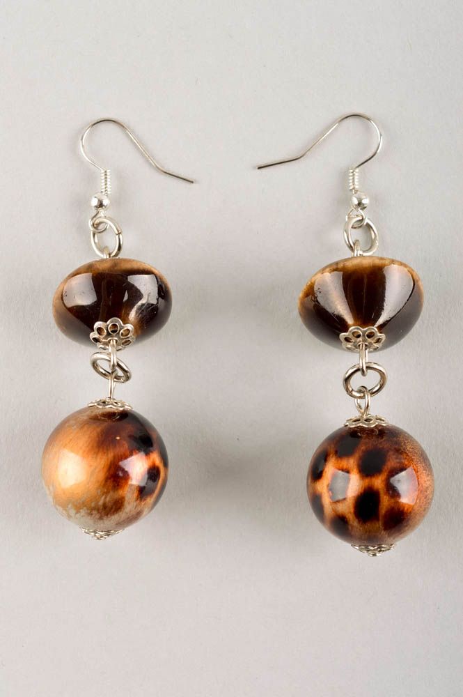Designer stones earrings metal handmade accessories unique present for her photo 3