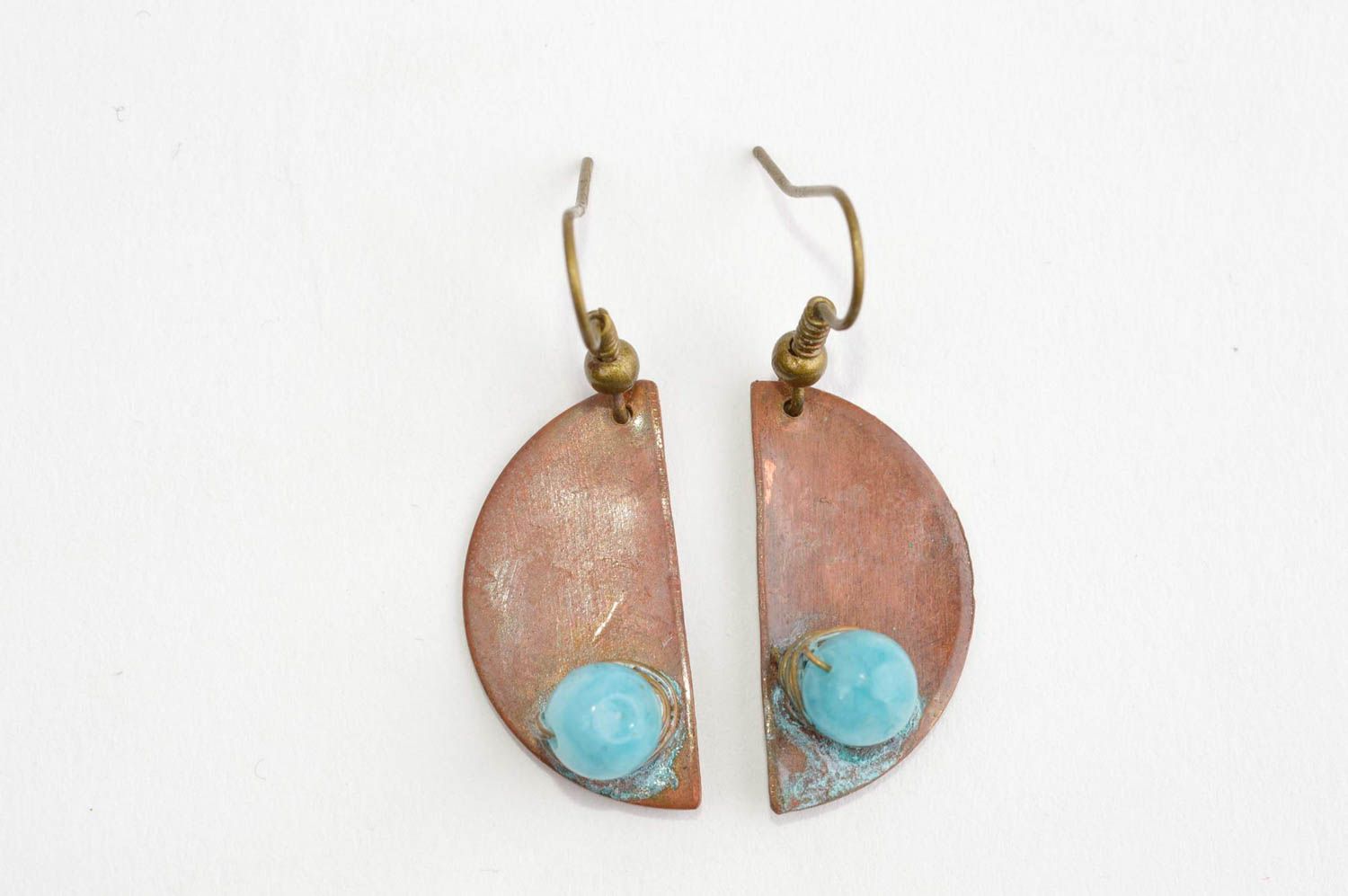 Copper jewelry unusual earrings gift ideas copper accessory designer earrings photo 2