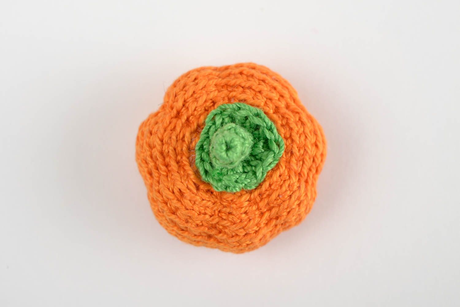 Handmade gehäkeltes Gemüse Kleinkinder Spielzeug Geschenk Idee orange Kürbis foto 3