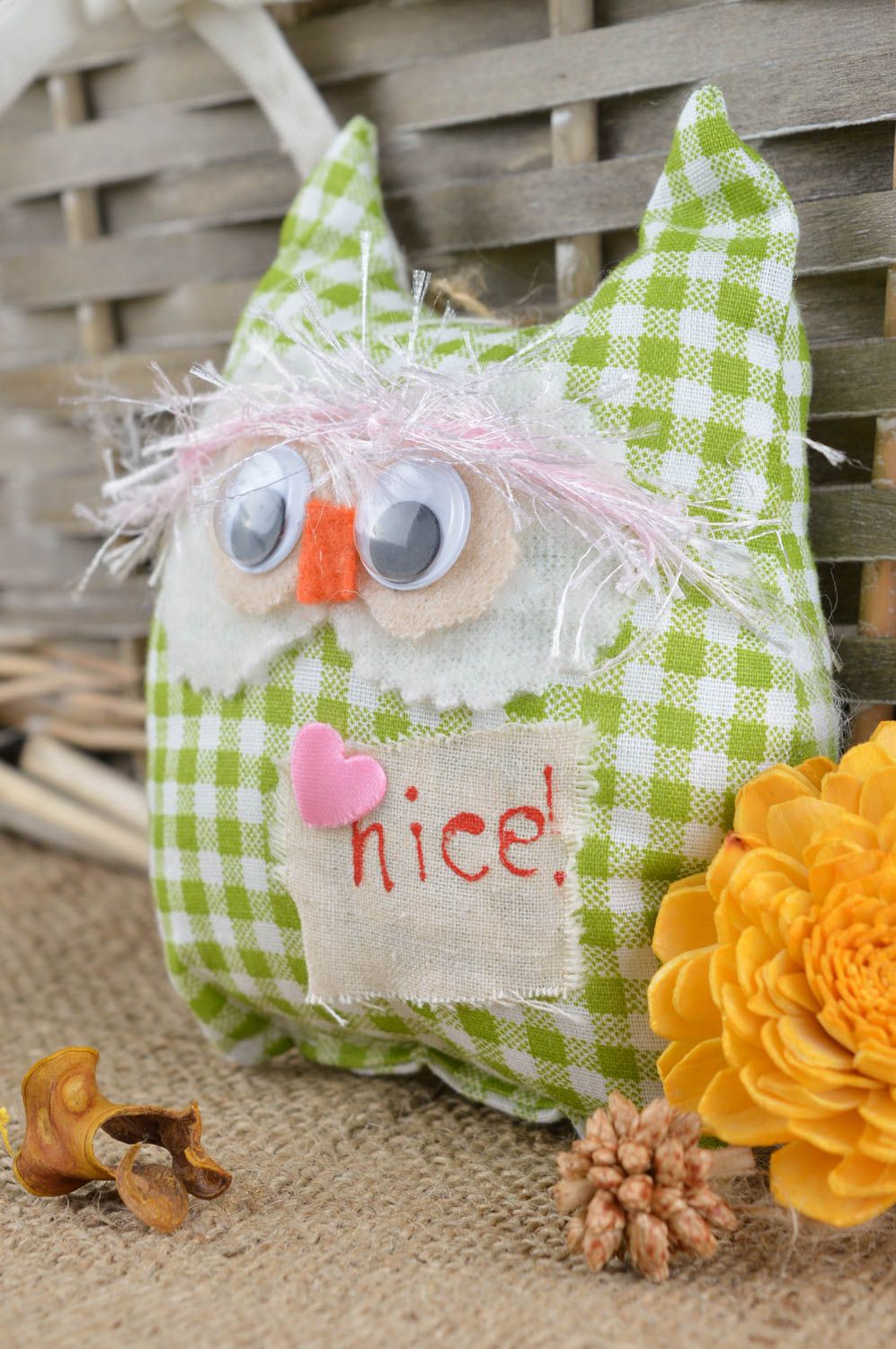 Handmade toy owl toy designer toy soft toy gift for children interior decor photo 1