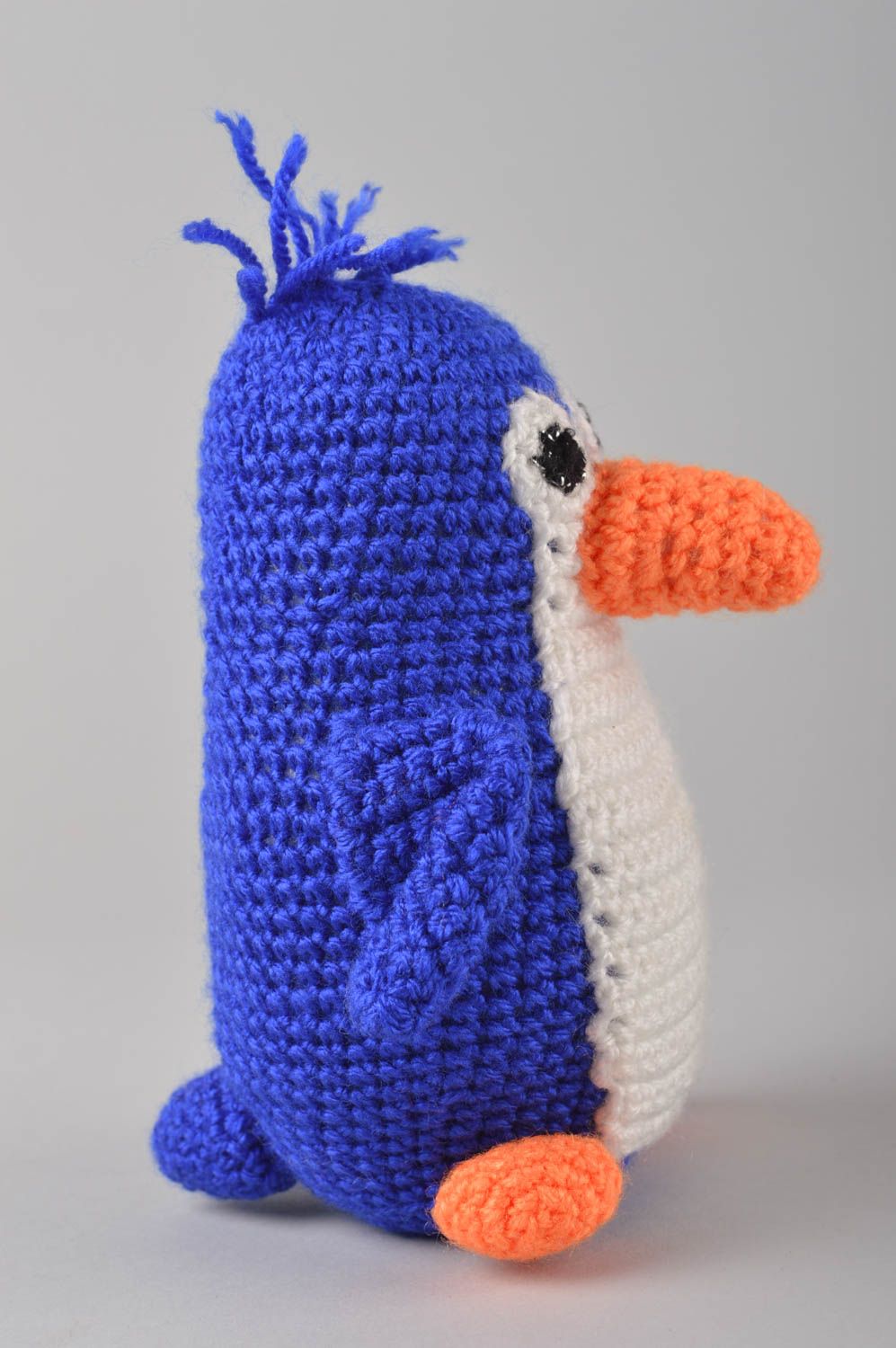 Jouet pingouin Peluche faite main tricotée au crochet sympa Cadeau enfant photo 3