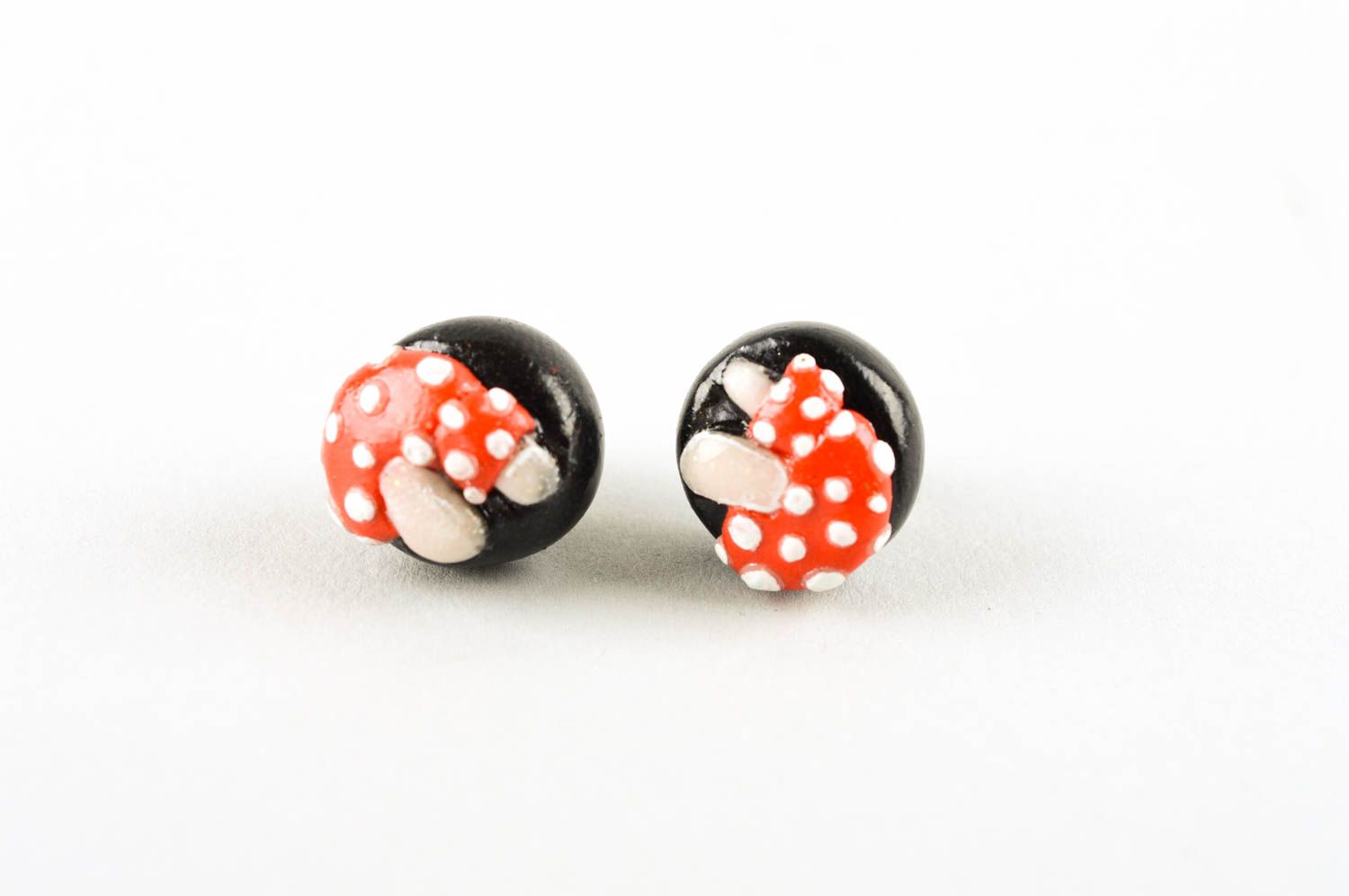 handmade stud earrings polymer clay unique jewelry designer earrings for girls photo 2