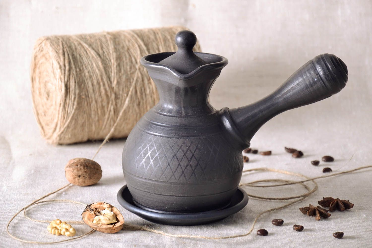 Handmade türkische Kaffeekanne aus Keramik foto 1