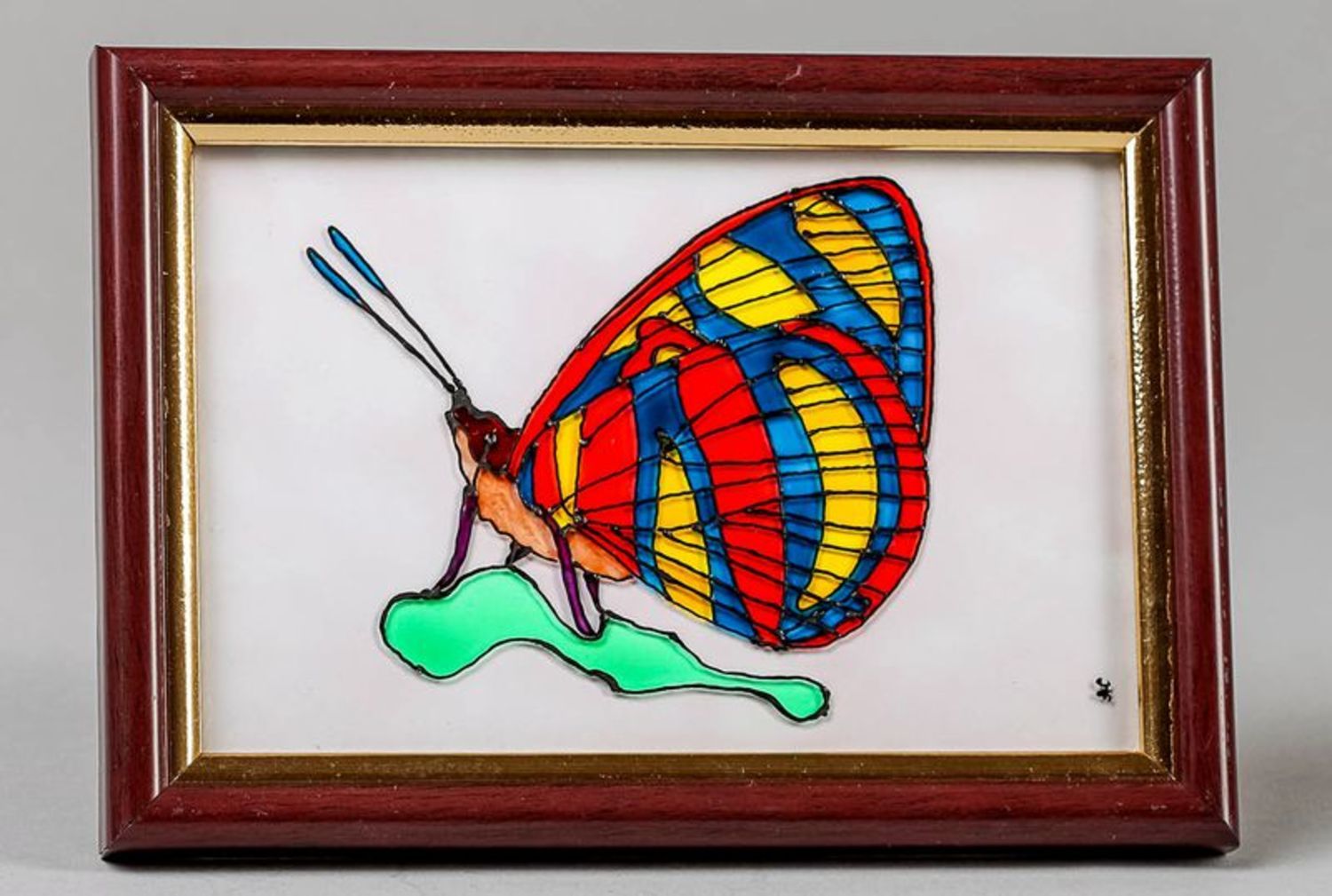 Pintura em vidro manchado borboleta  foto 4